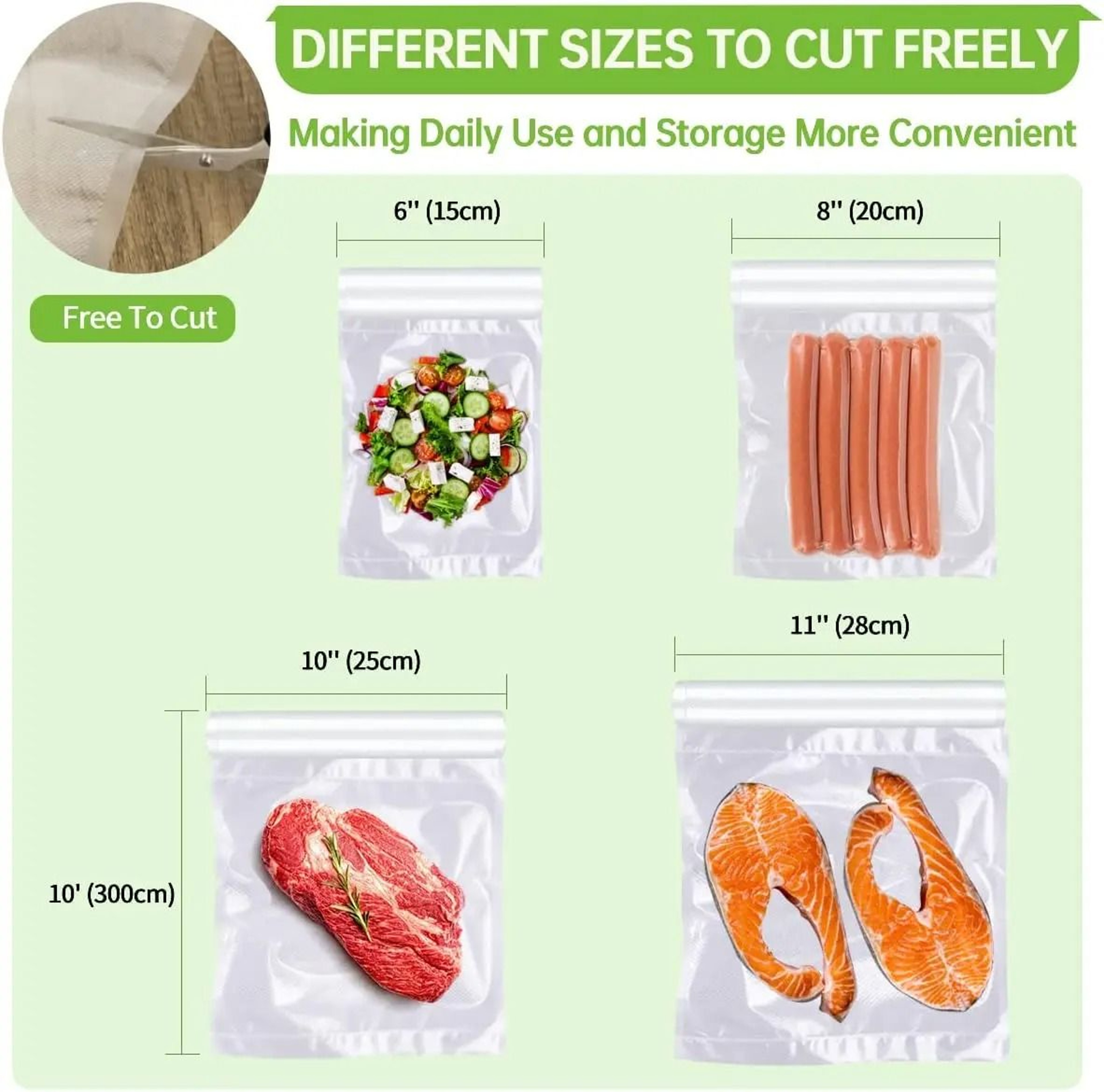 CommercialGrade Food Vacuum Sealer Rolls 500cm 2