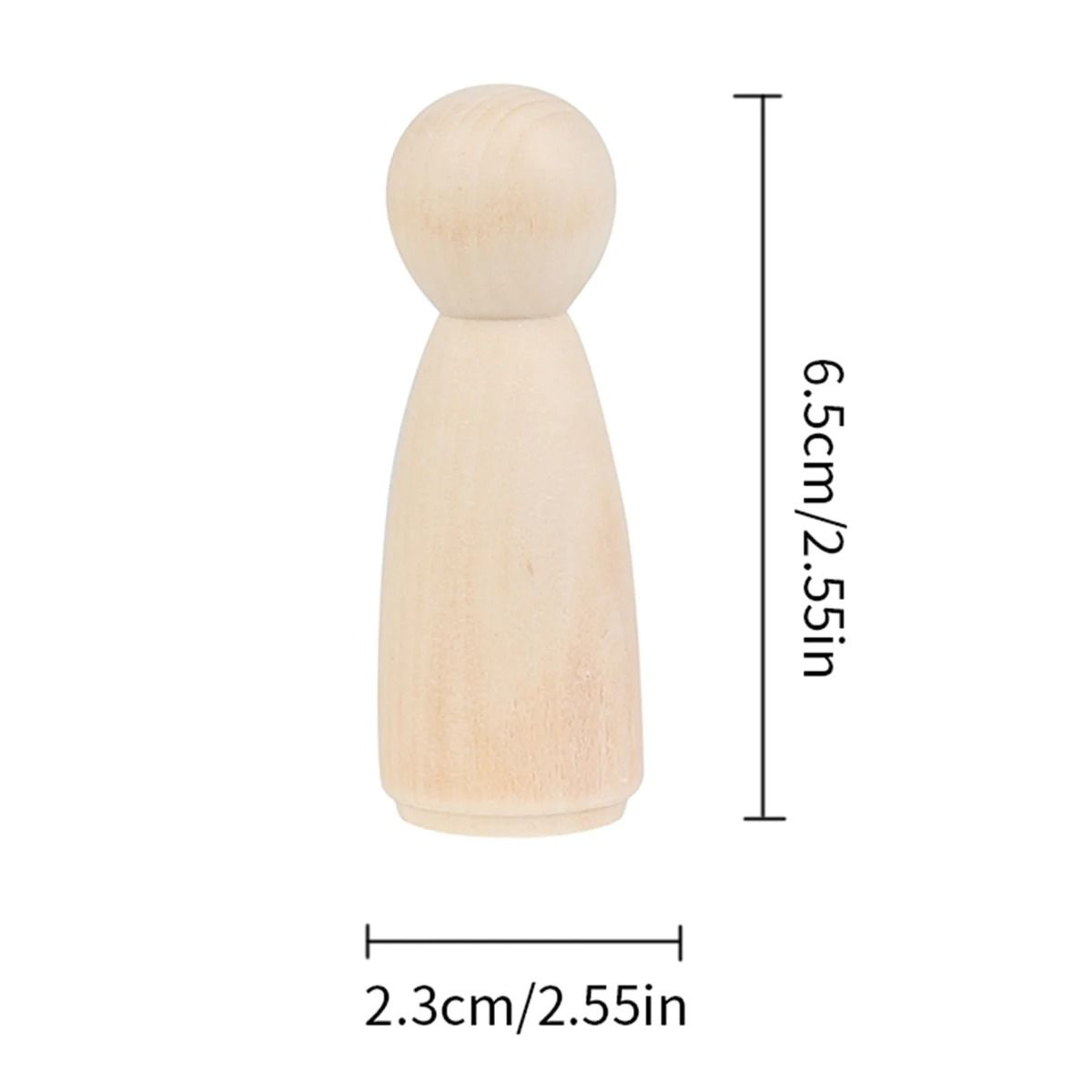 20Pack Unfinished Natural Wooden Peg Dolls Assortment 5