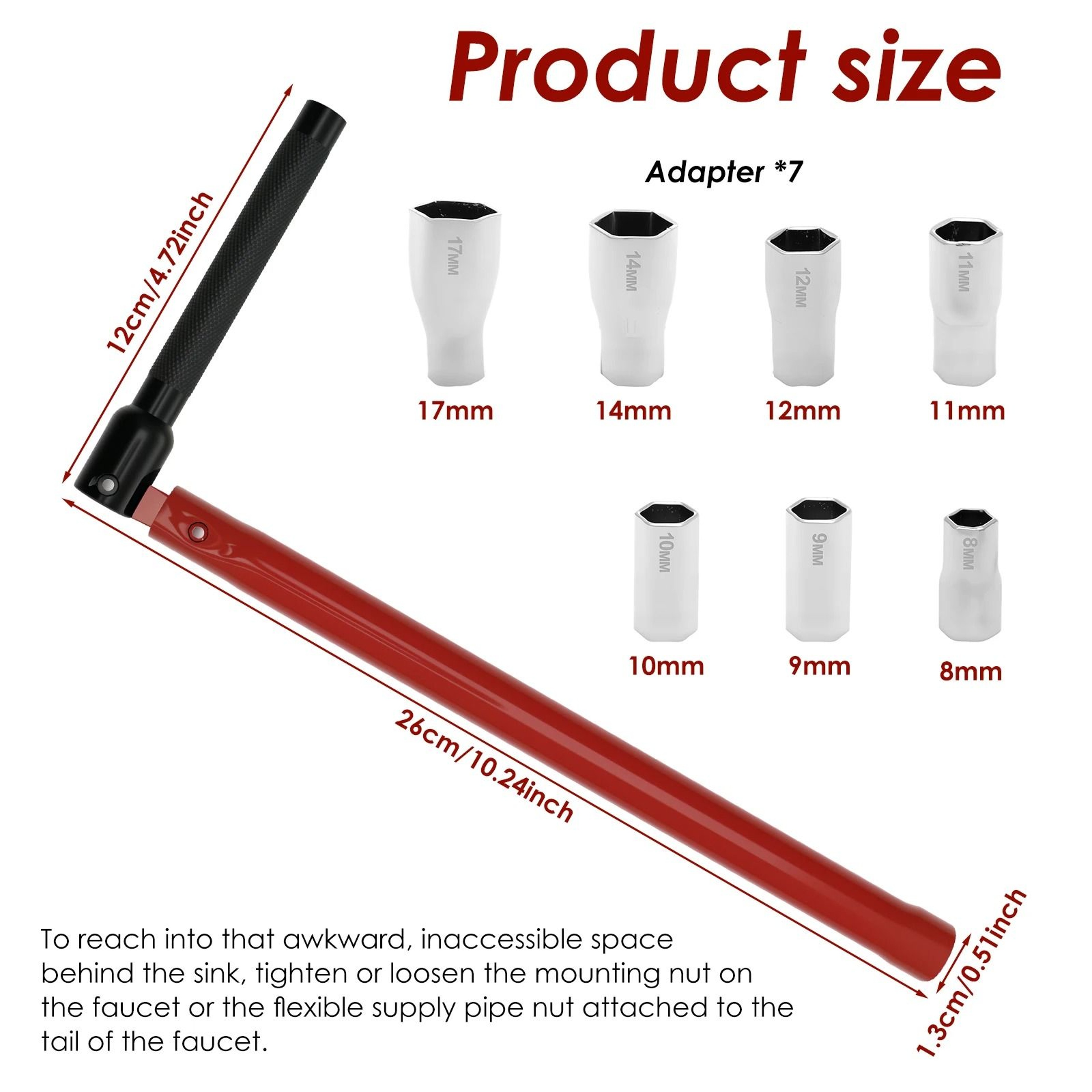 Carbon Steel Sink Faucet  Tap Installation Wrench Tool 7