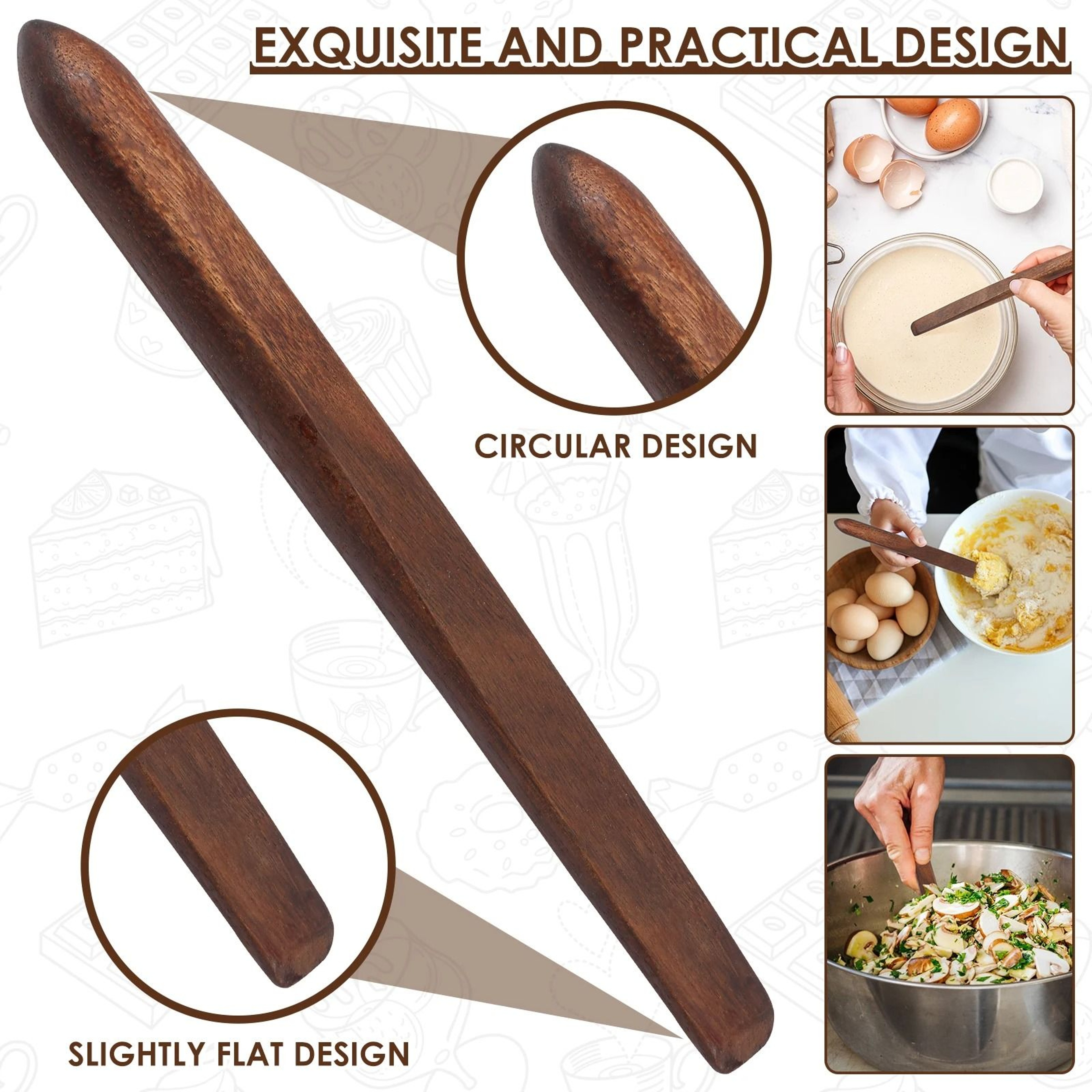 11Inch Acacia Wood Sourdough Mixing Stir Stick 3