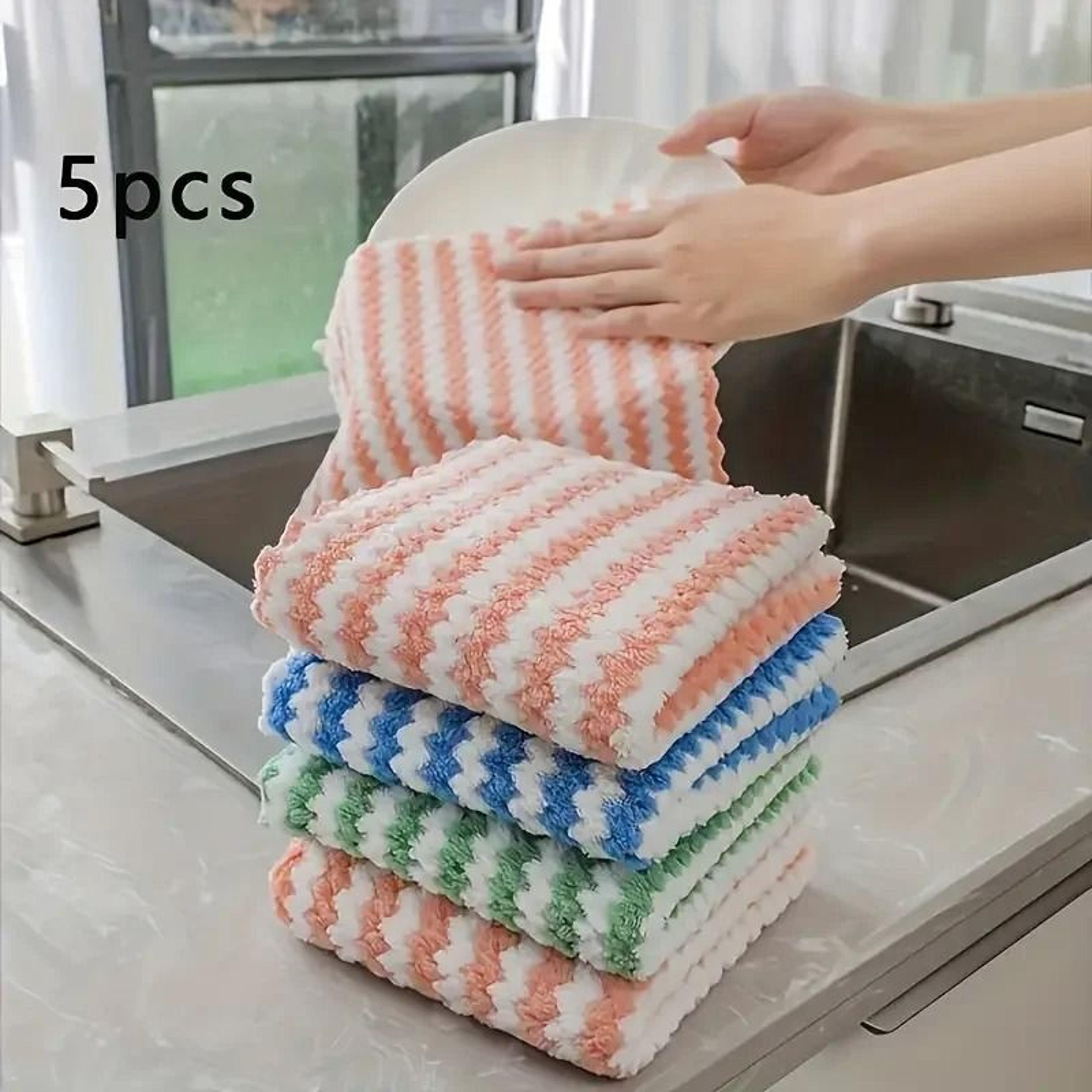 Super Absorbent Coral Fleece Dishcloth Fleet 1