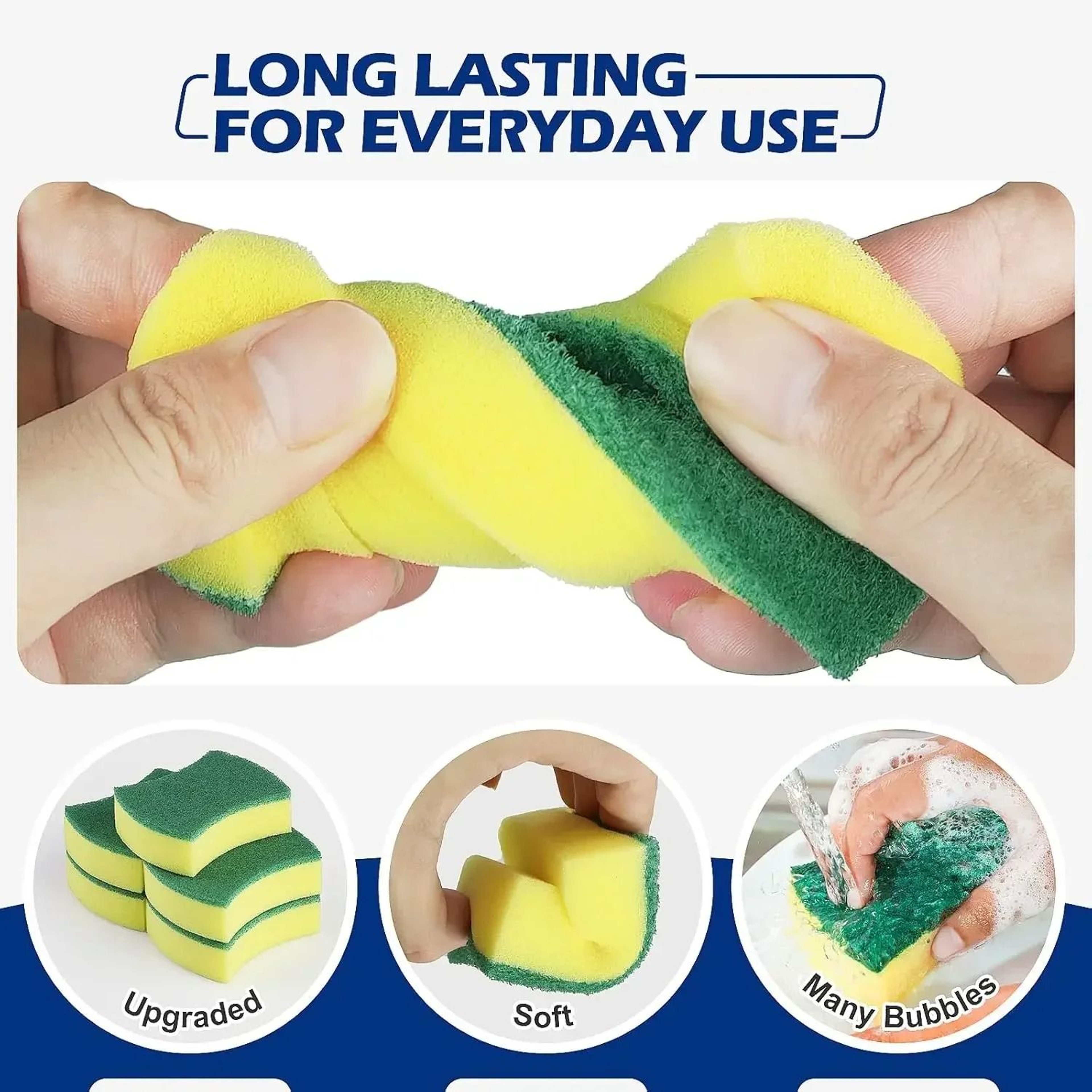 DualTexture Kitchen Scouring And Dishwashing Sponge Fleet 2