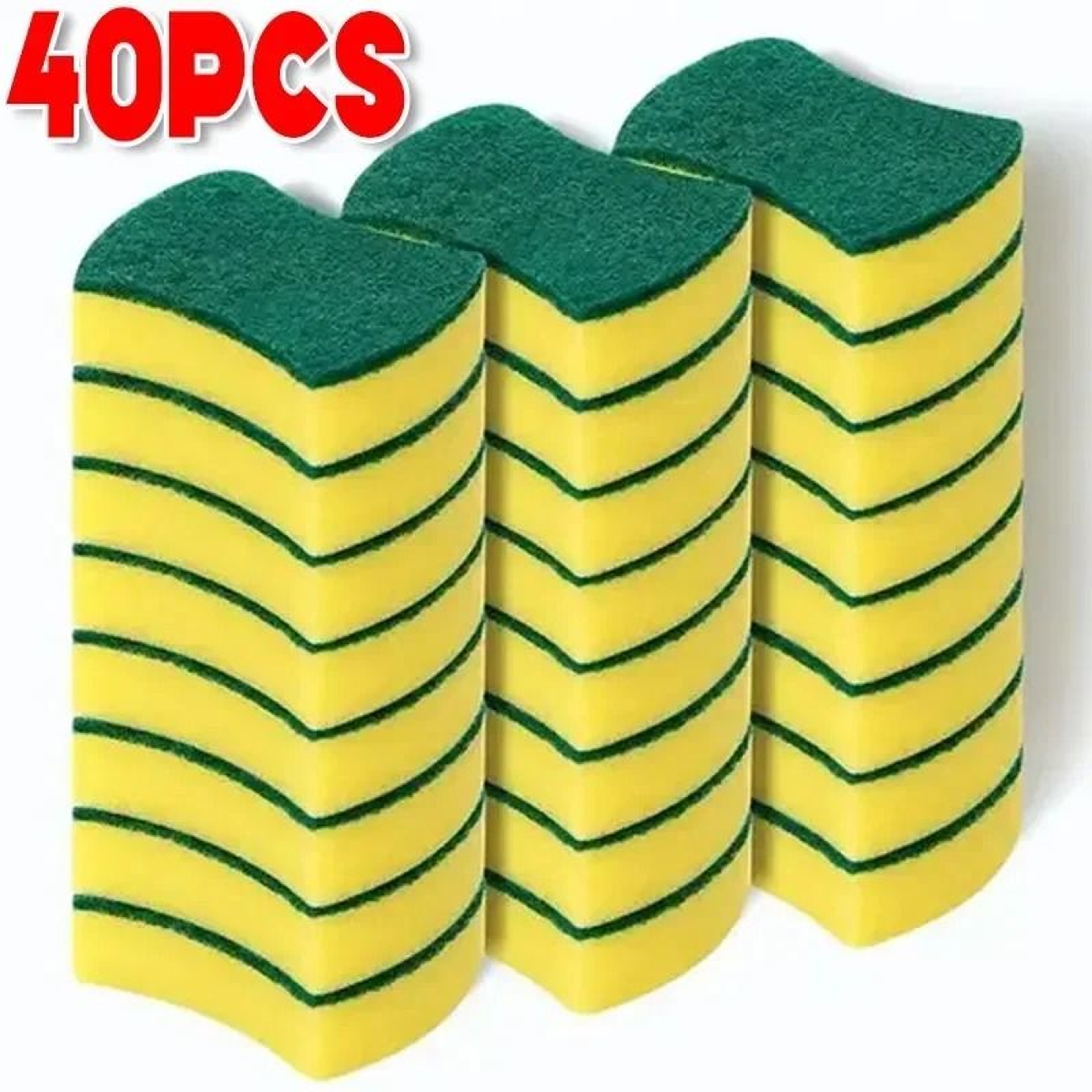 DualTexture Kitchen Scouring And Dishwashing Sponge Fleet 6