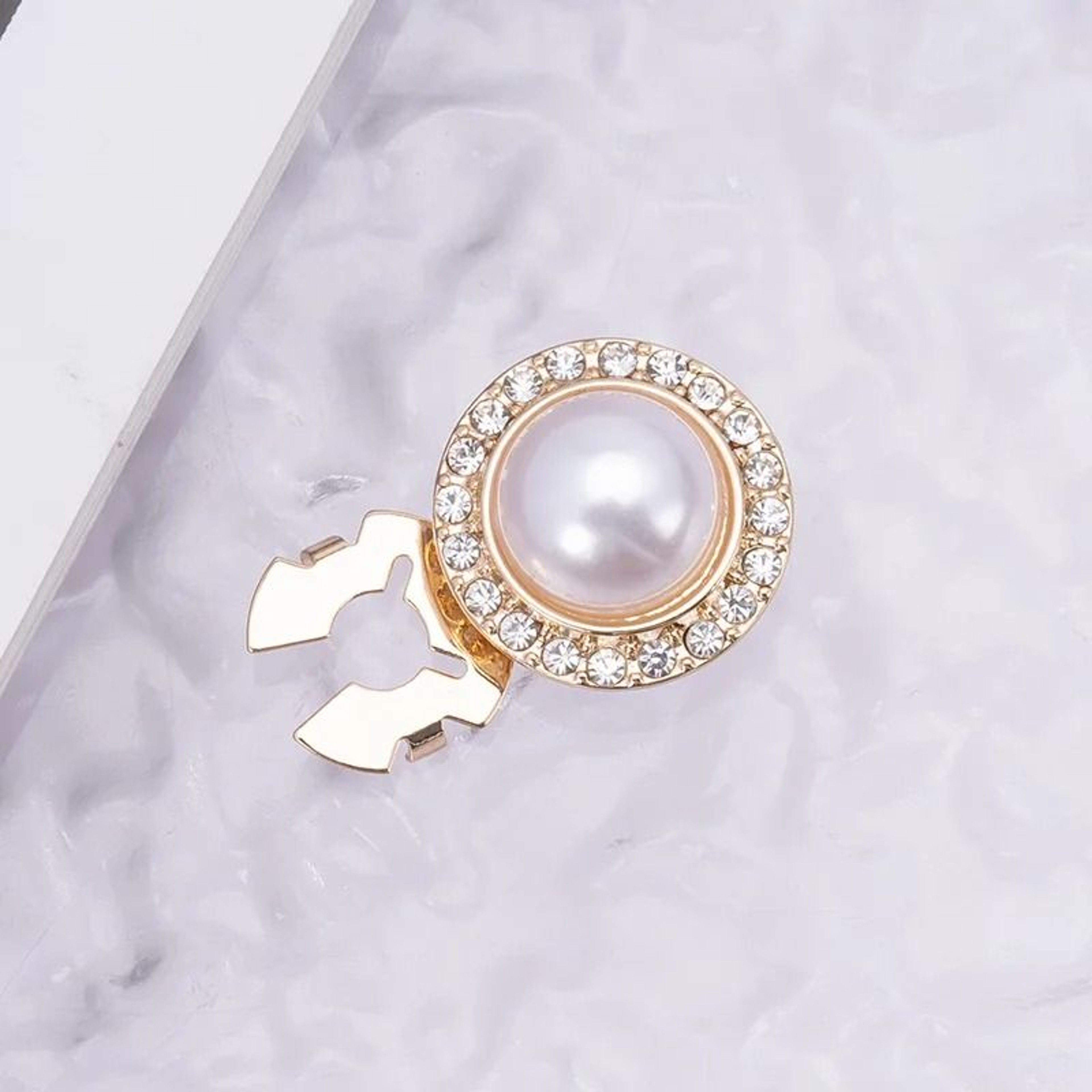 Detachable Crystal Pearl Button Covers  Decorative Clips 6