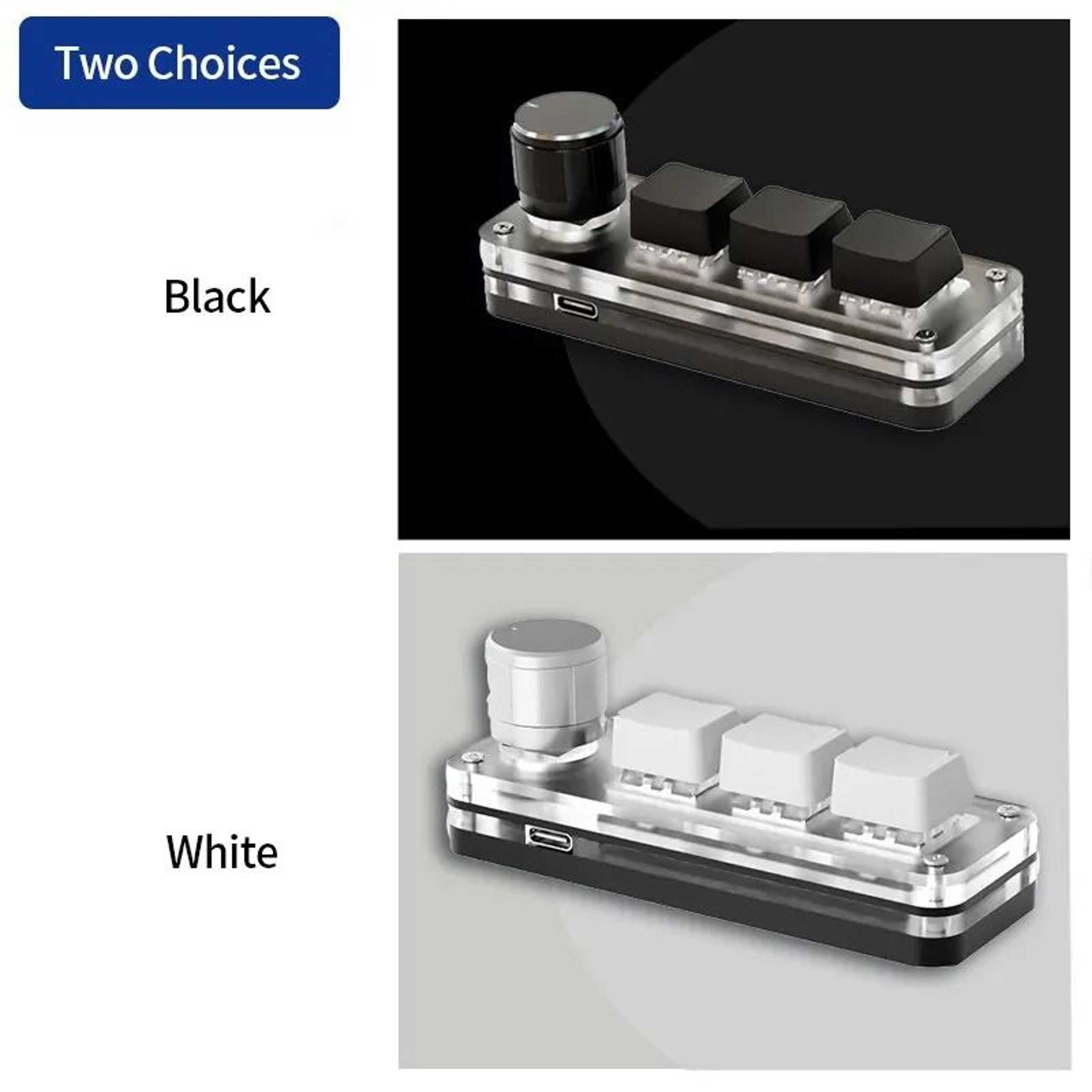 Custom 3Key Programmable Mechanical Macropad With Precision Knob 5