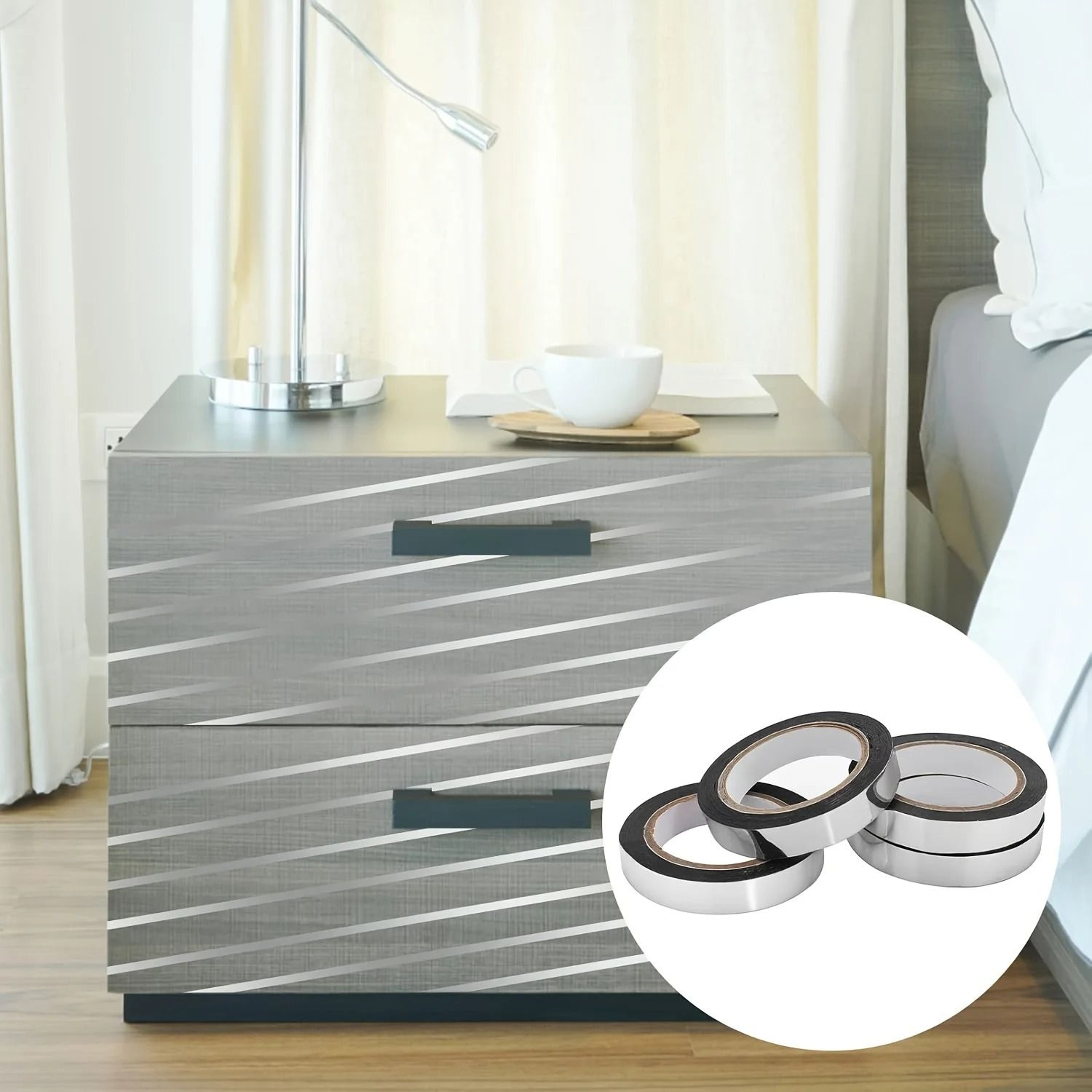 Metallic Silver Mirror Tape 2