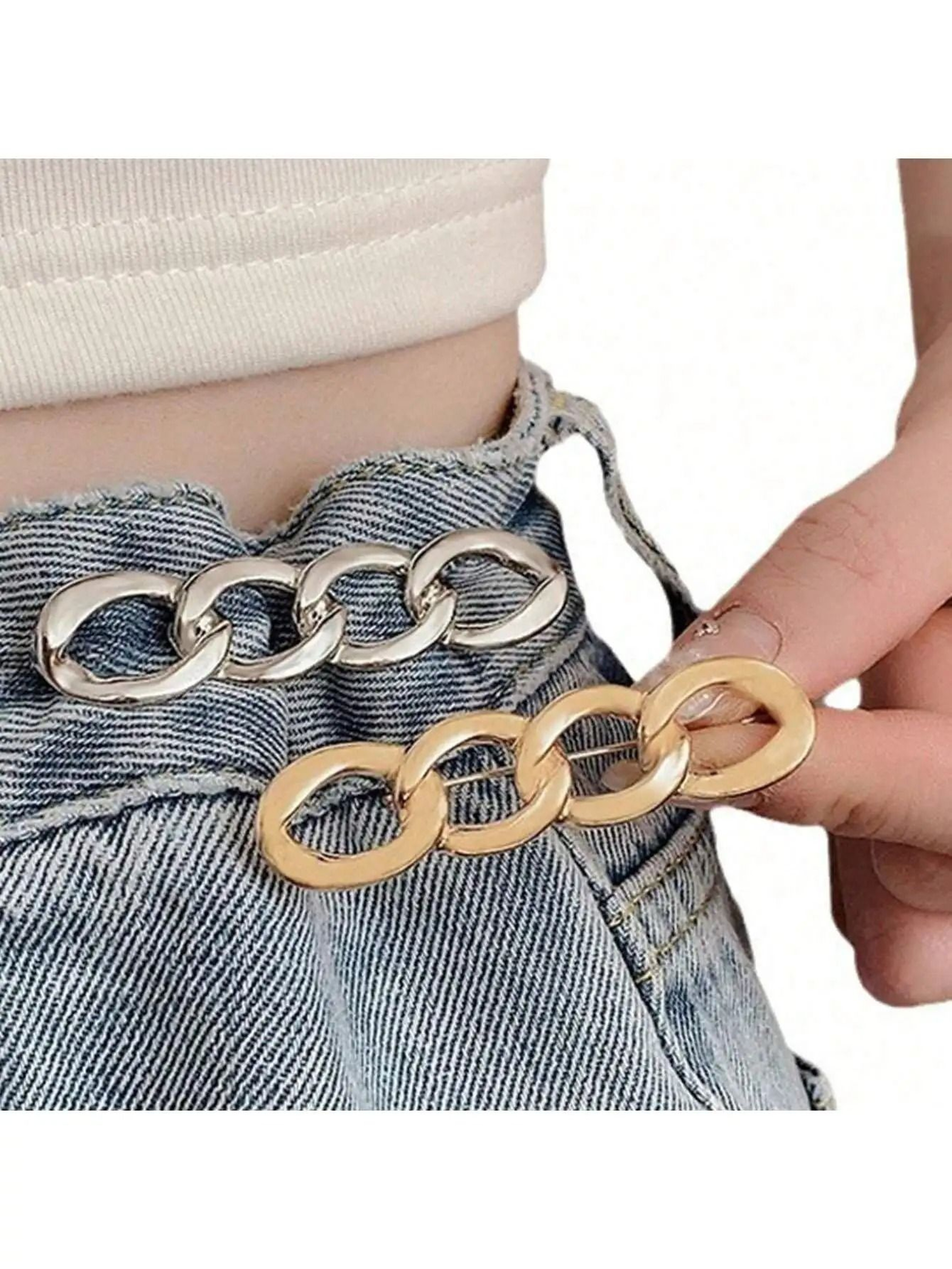 Detachable ChainShape Pants Waist Trimmer Button Pin 1