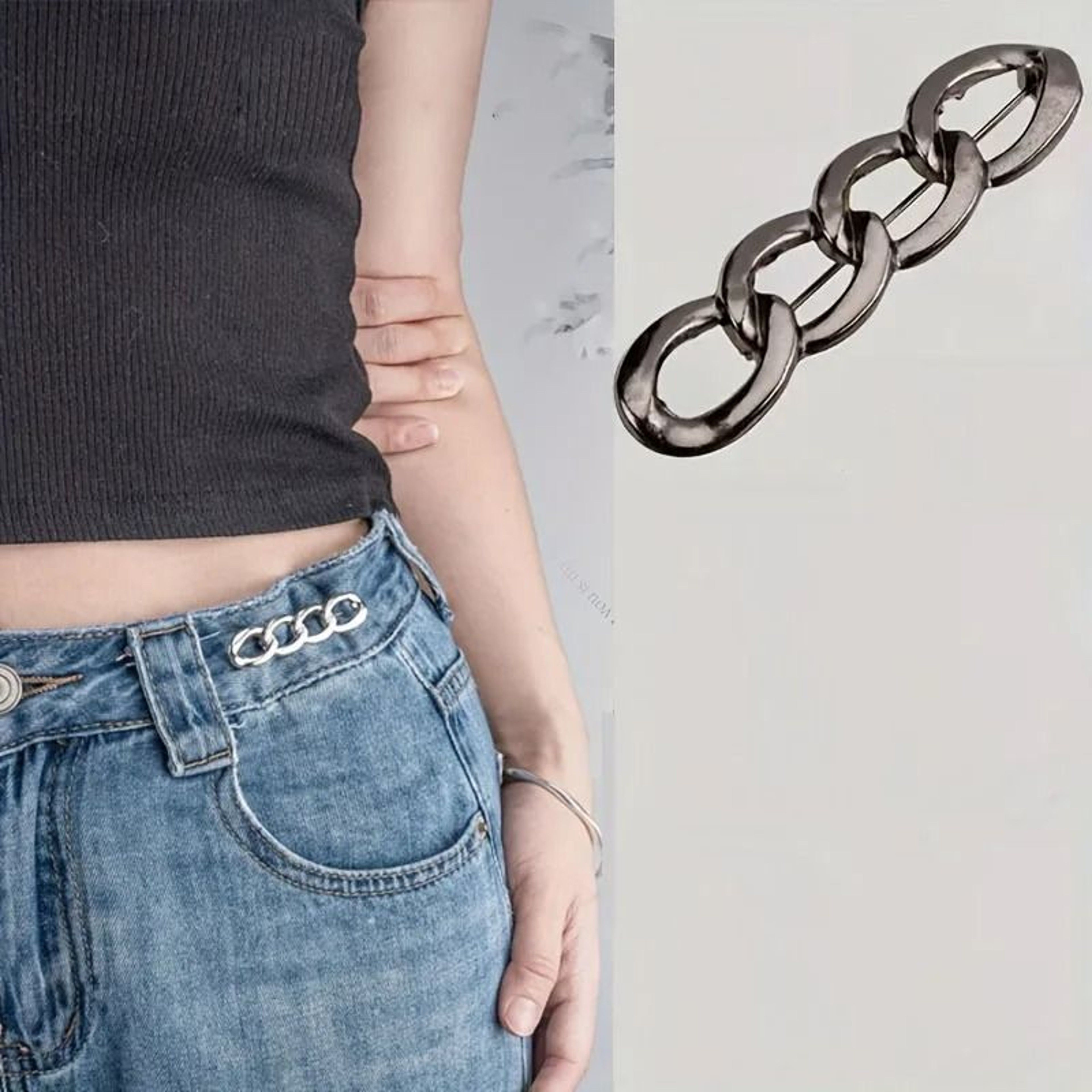 Detachable ChainShape Pants Waist Trimmer Button Pin 6