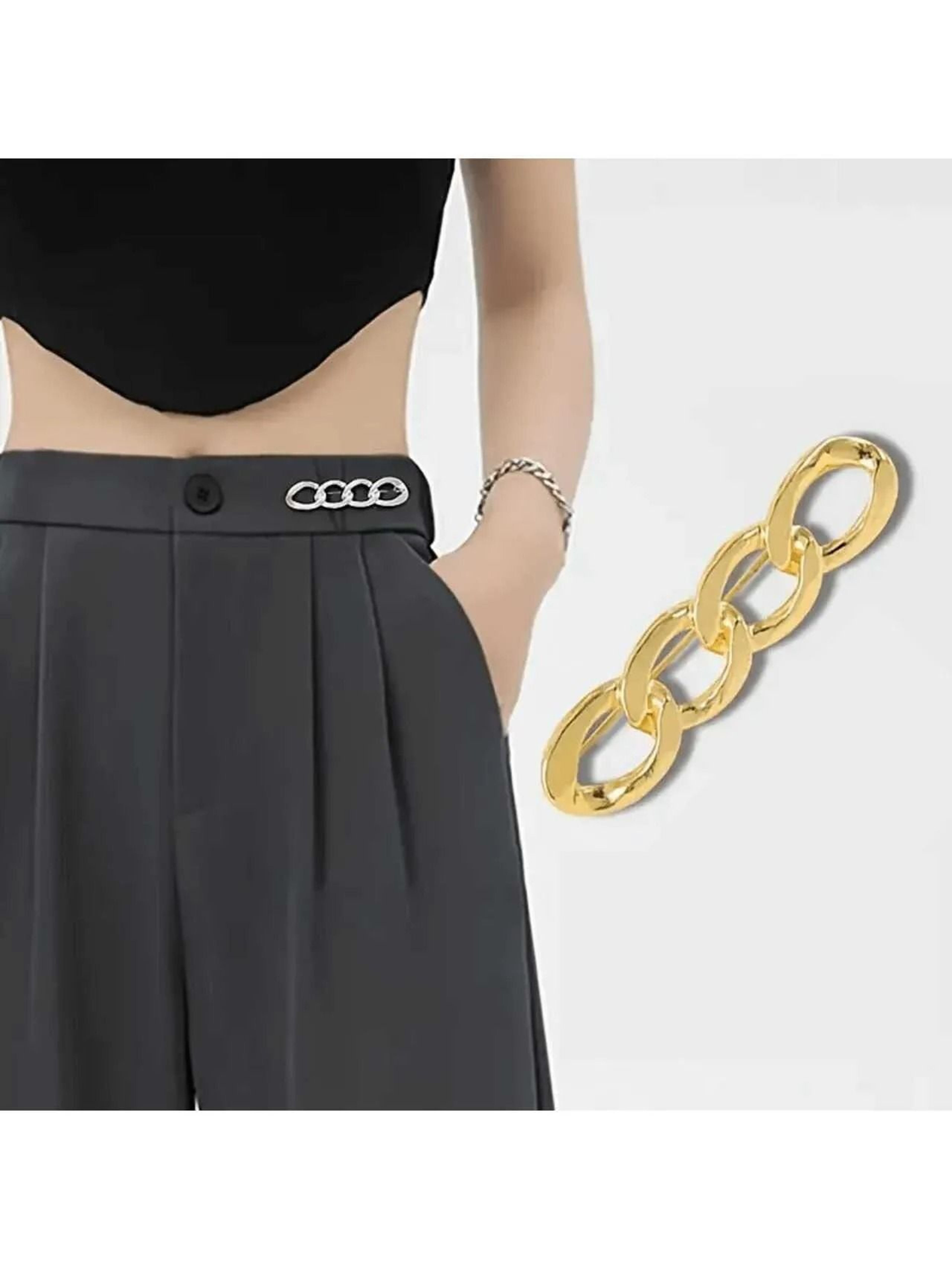Detachable ChainShape Pants Waist Trimmer Button Pin 7