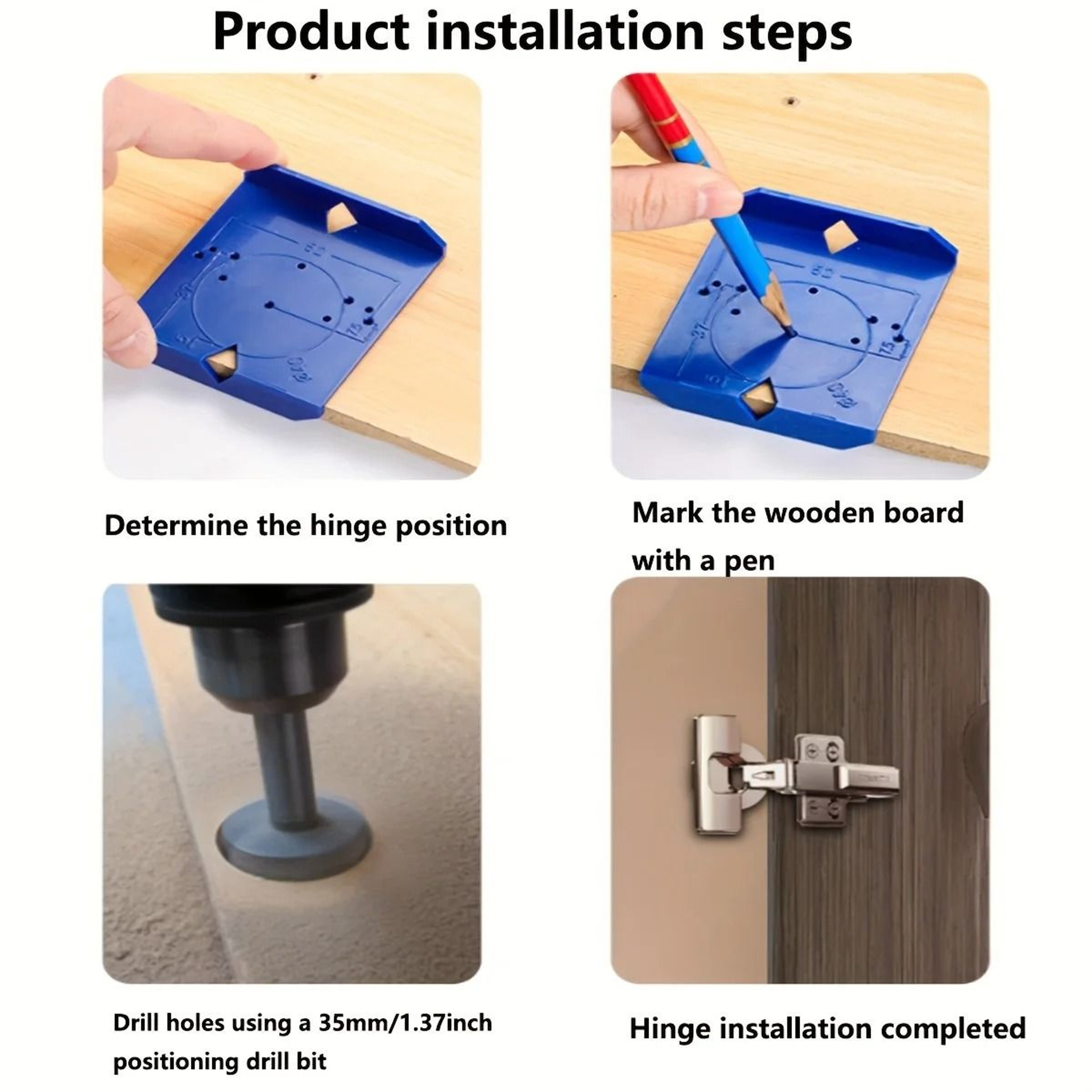 35mm Mini Concealed Cabinet Hinge Drilling Locator Jig 5