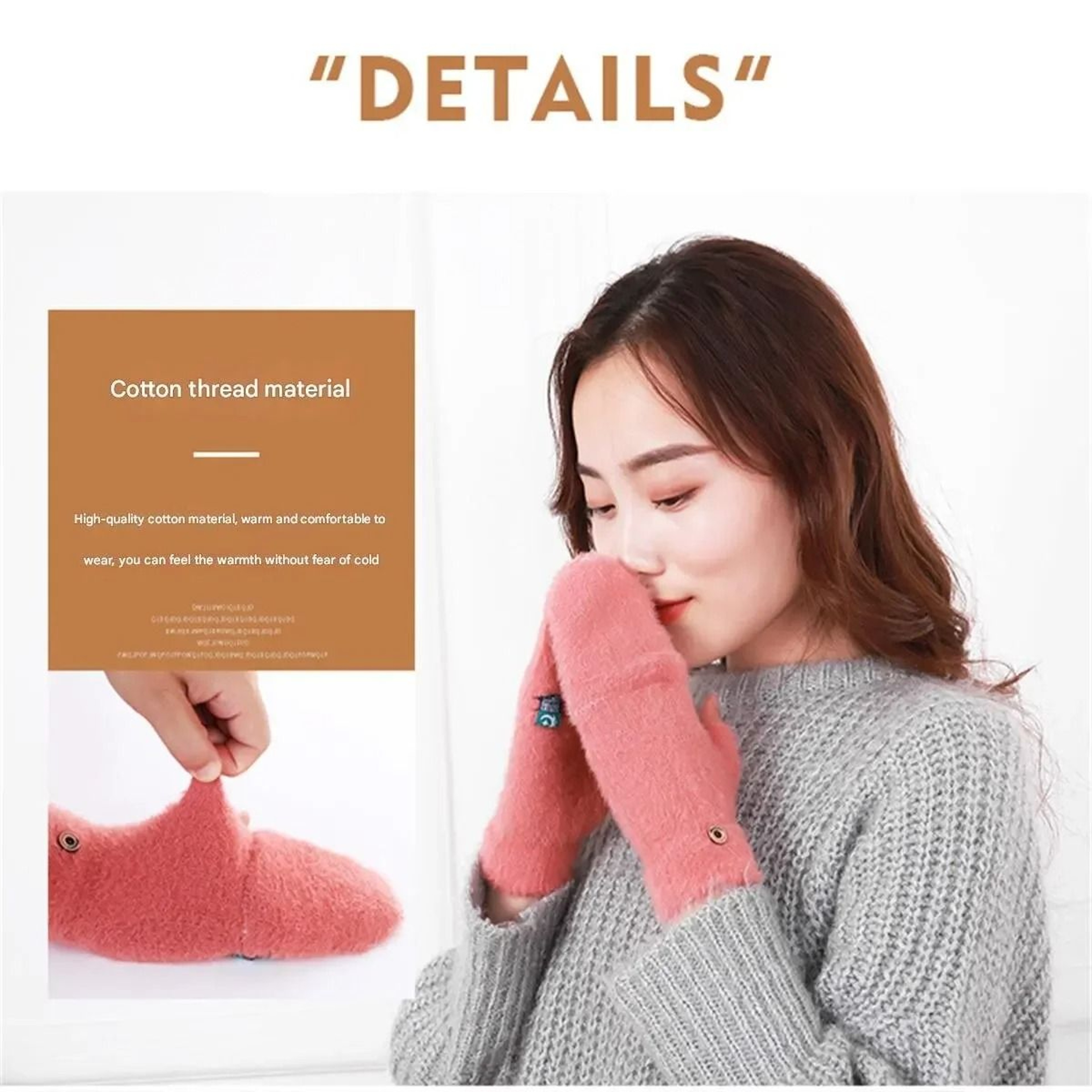 Womens Convertible Plush Winter FlipTop Fingerless Gloves 4