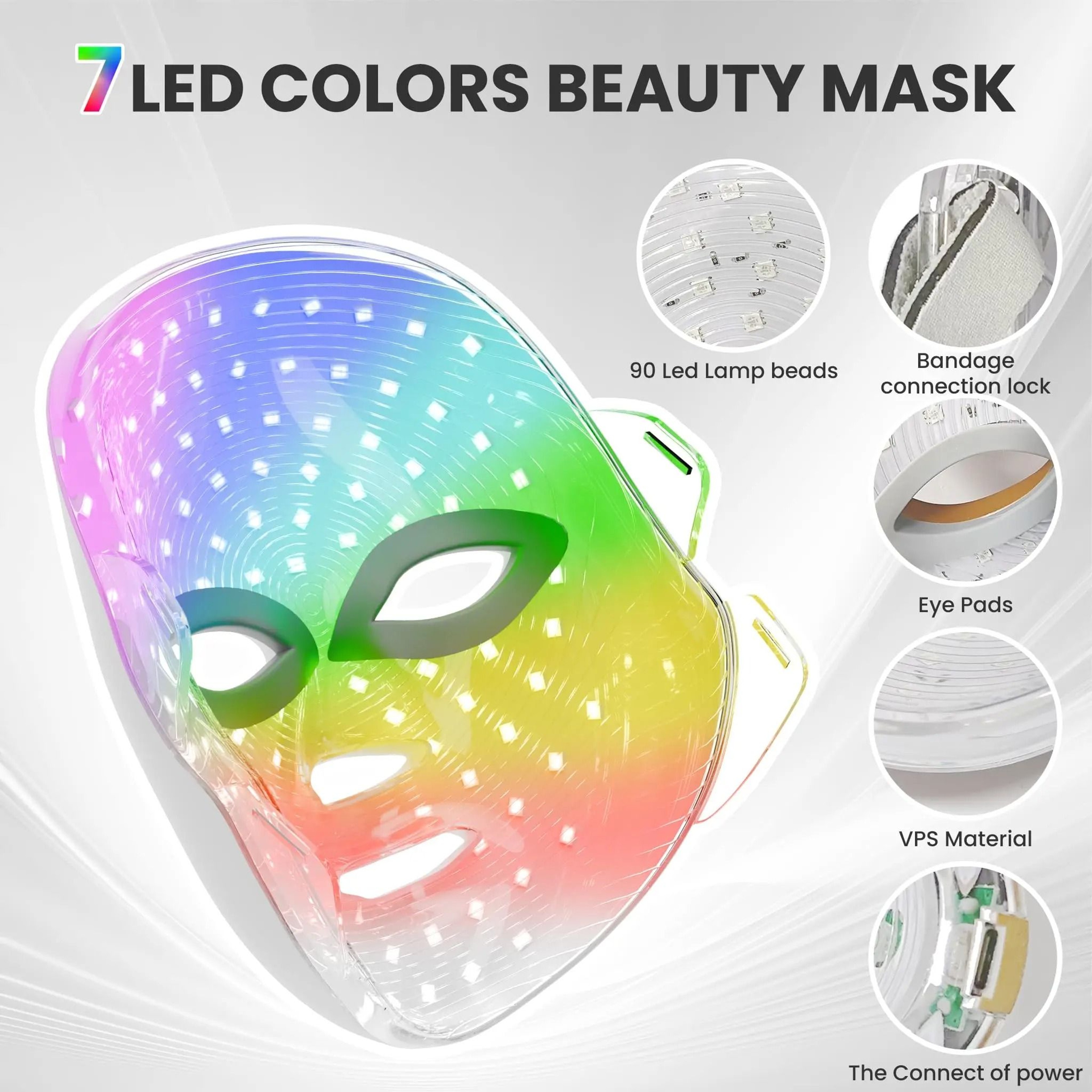 7Color Portable Wireless LED Photon Facial Mask 2