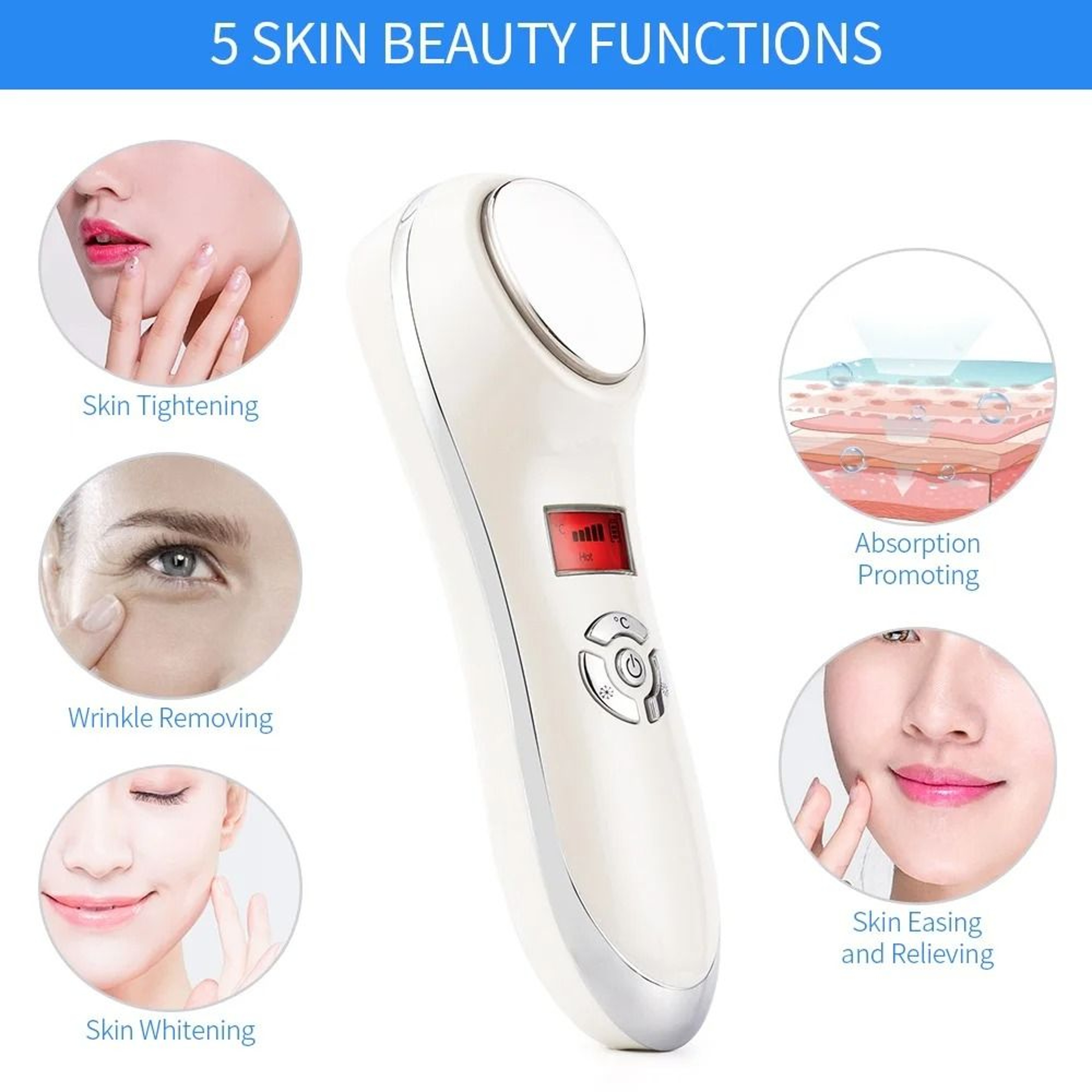 Facial Hot  Cold Kinetic Vibration Massager 4