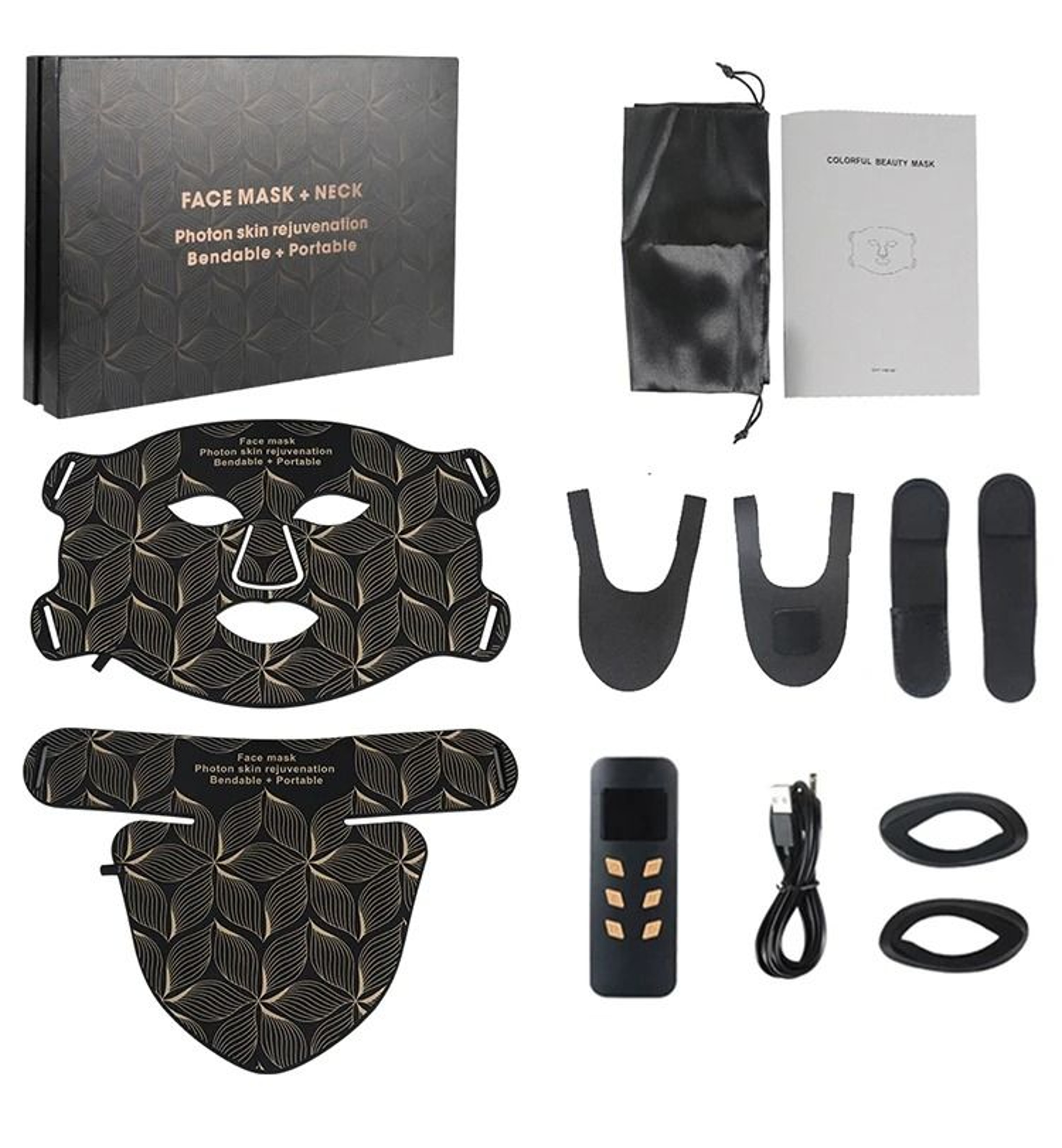 Professional 8Color Silicone LED Facial Mask  Neck Phototherapy System 9