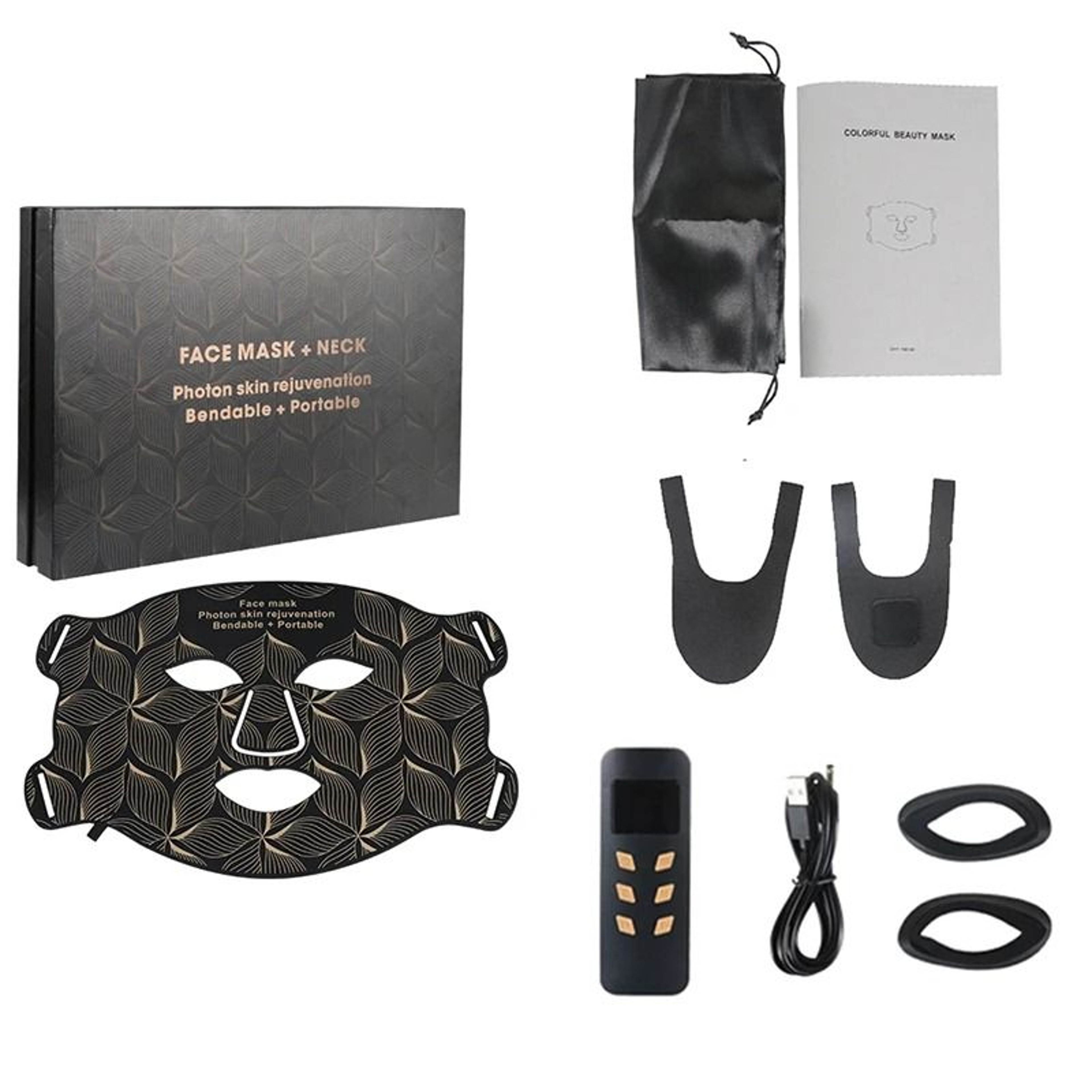 Professional 8Color Silicone LED Facial Mask  Neck Phototherapy System 11