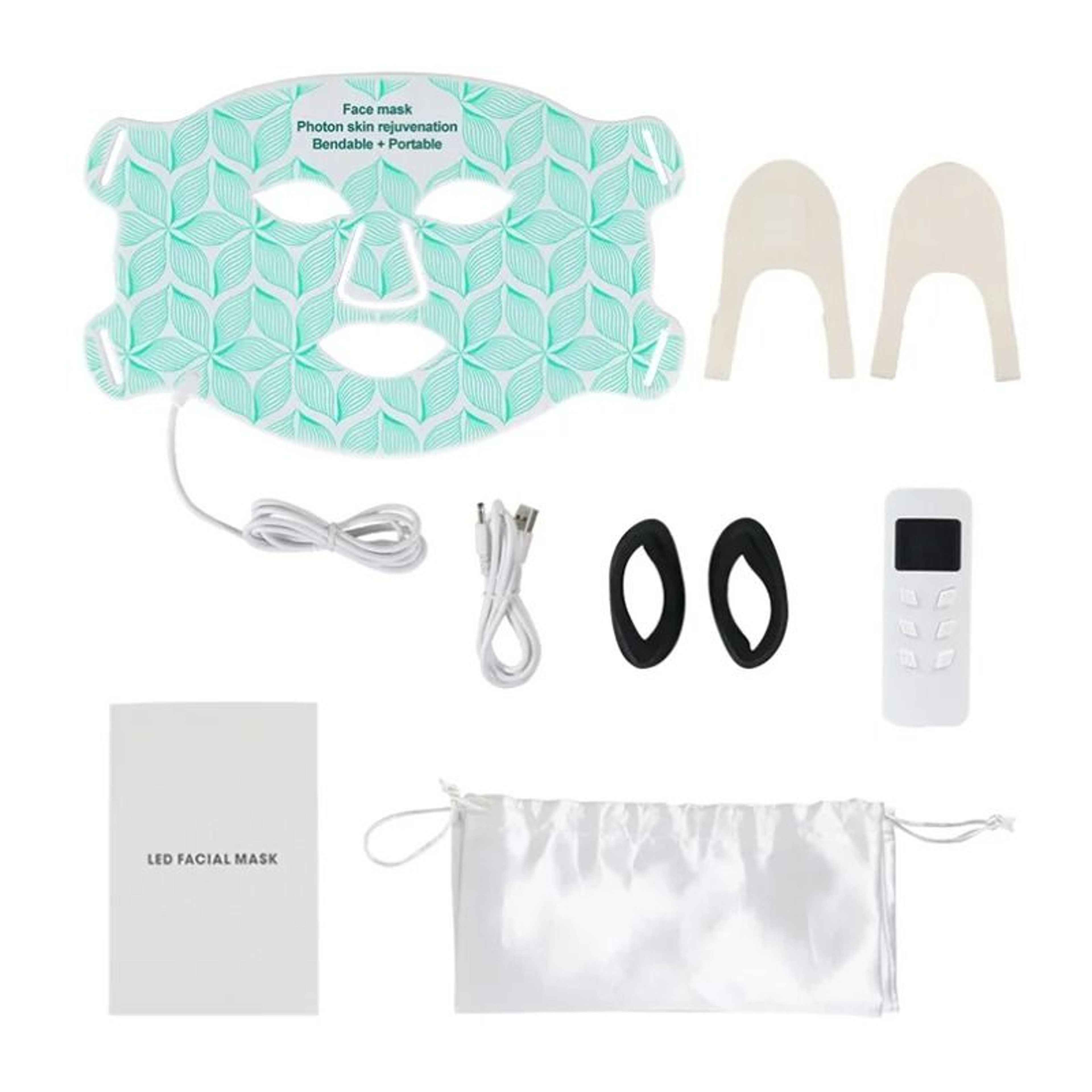 Professional 8Color Silicone LED Facial Mask  Neck Phototherapy System 12