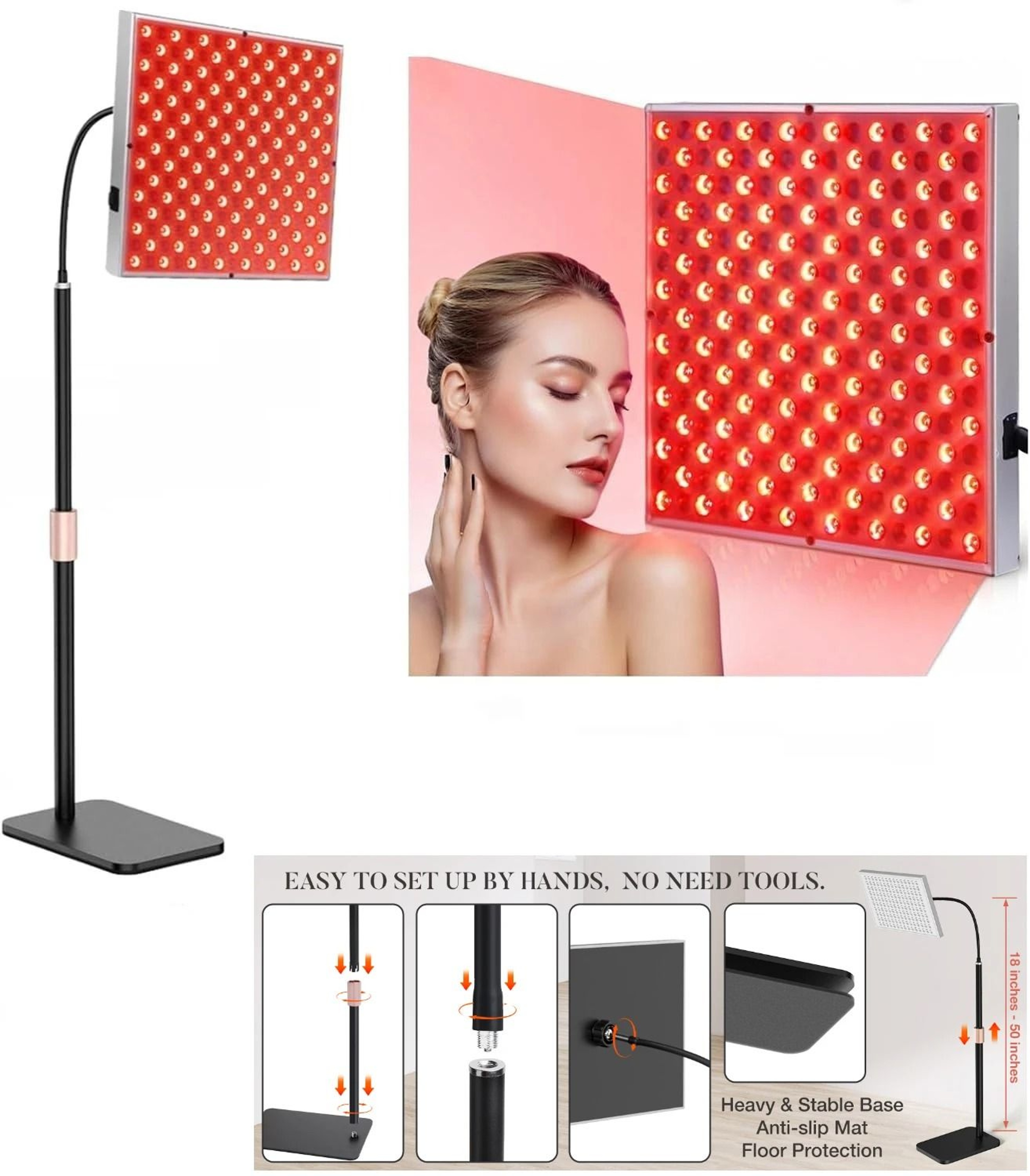 Professional Red Light Therapy Lamp  Deep NIR LED Panel System 6