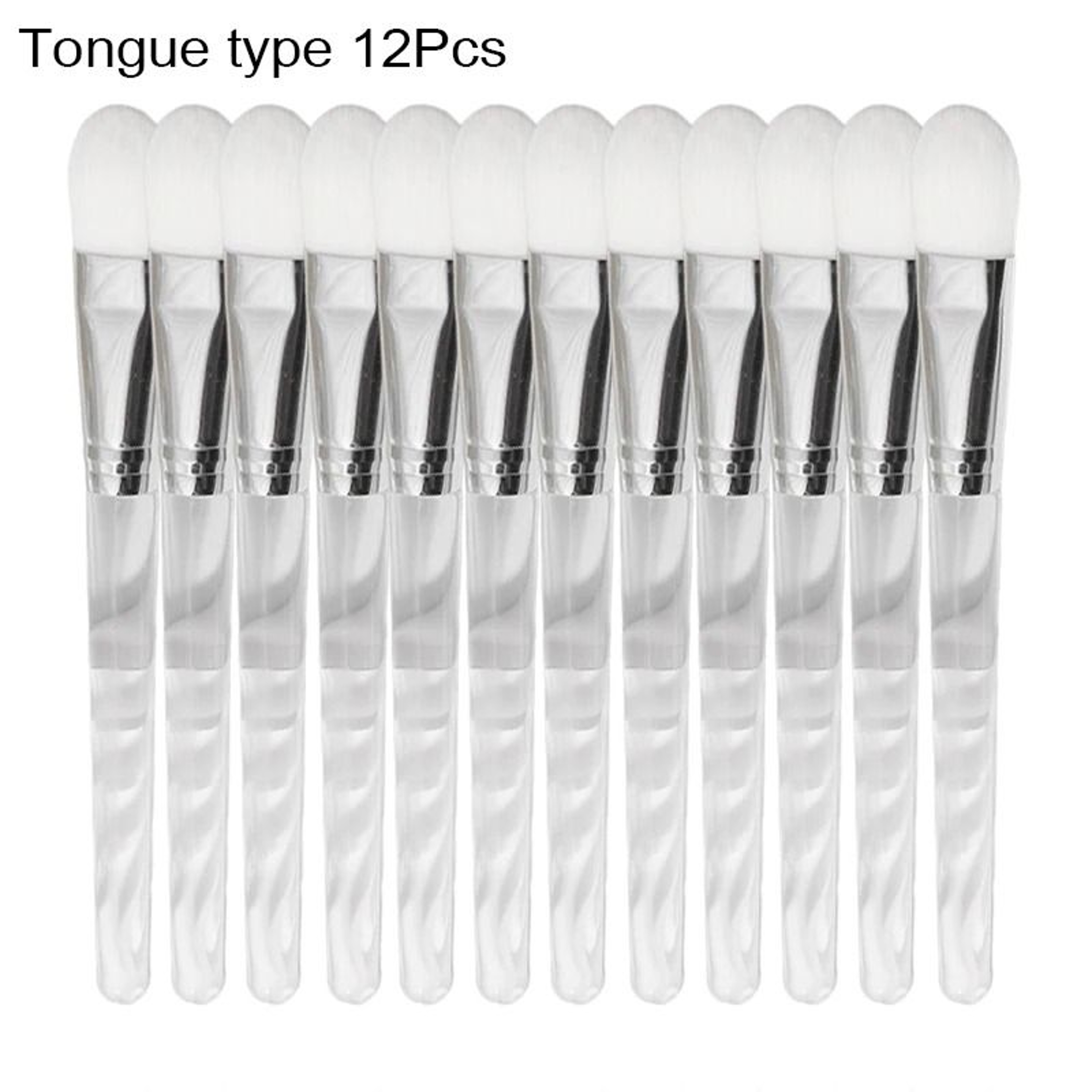 12Piece Transparent Crystal Rod Facial Mask Brush Set 8