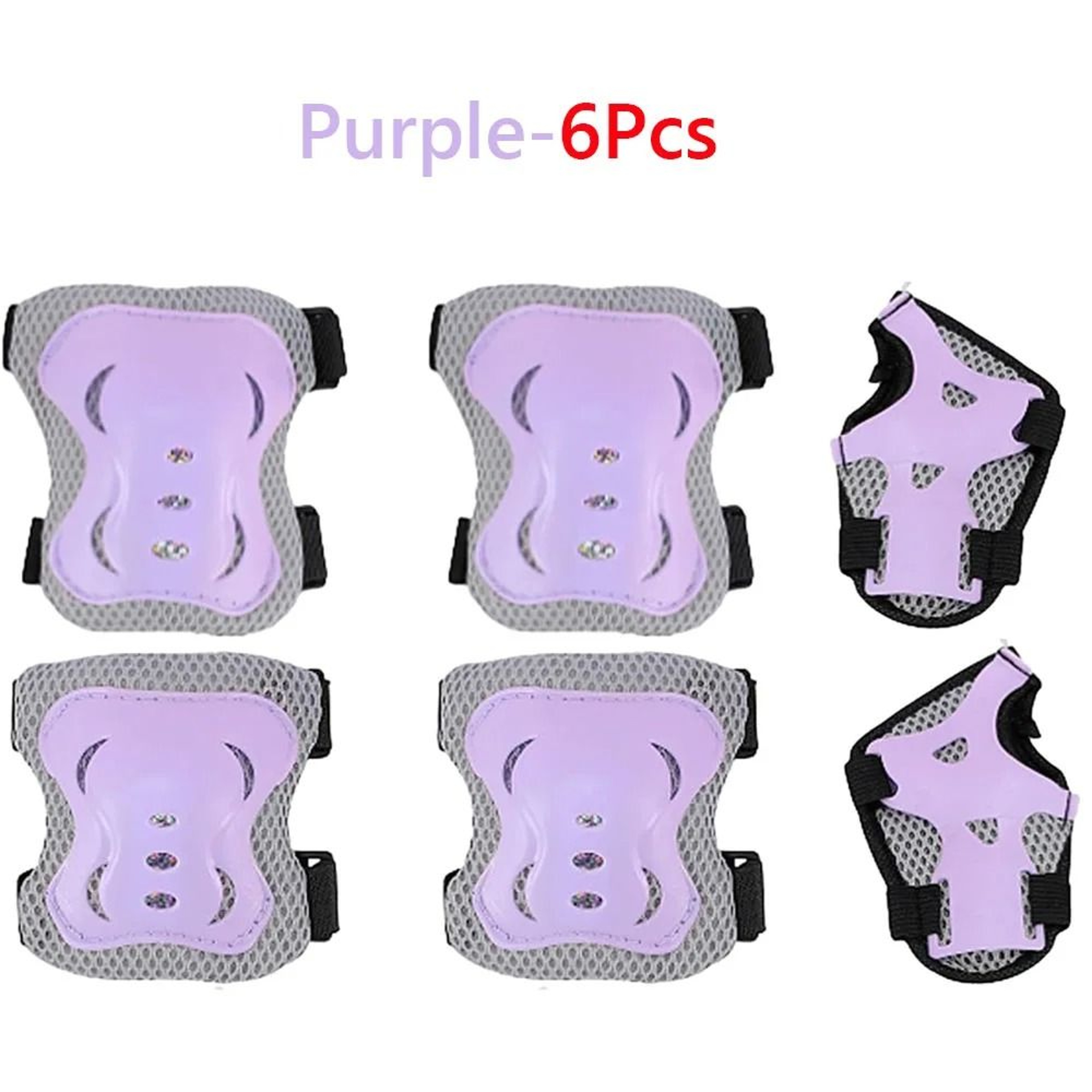 Kids Protective Gear 6in1 Safety Set With Knee Elbow  Wrist Guards 6