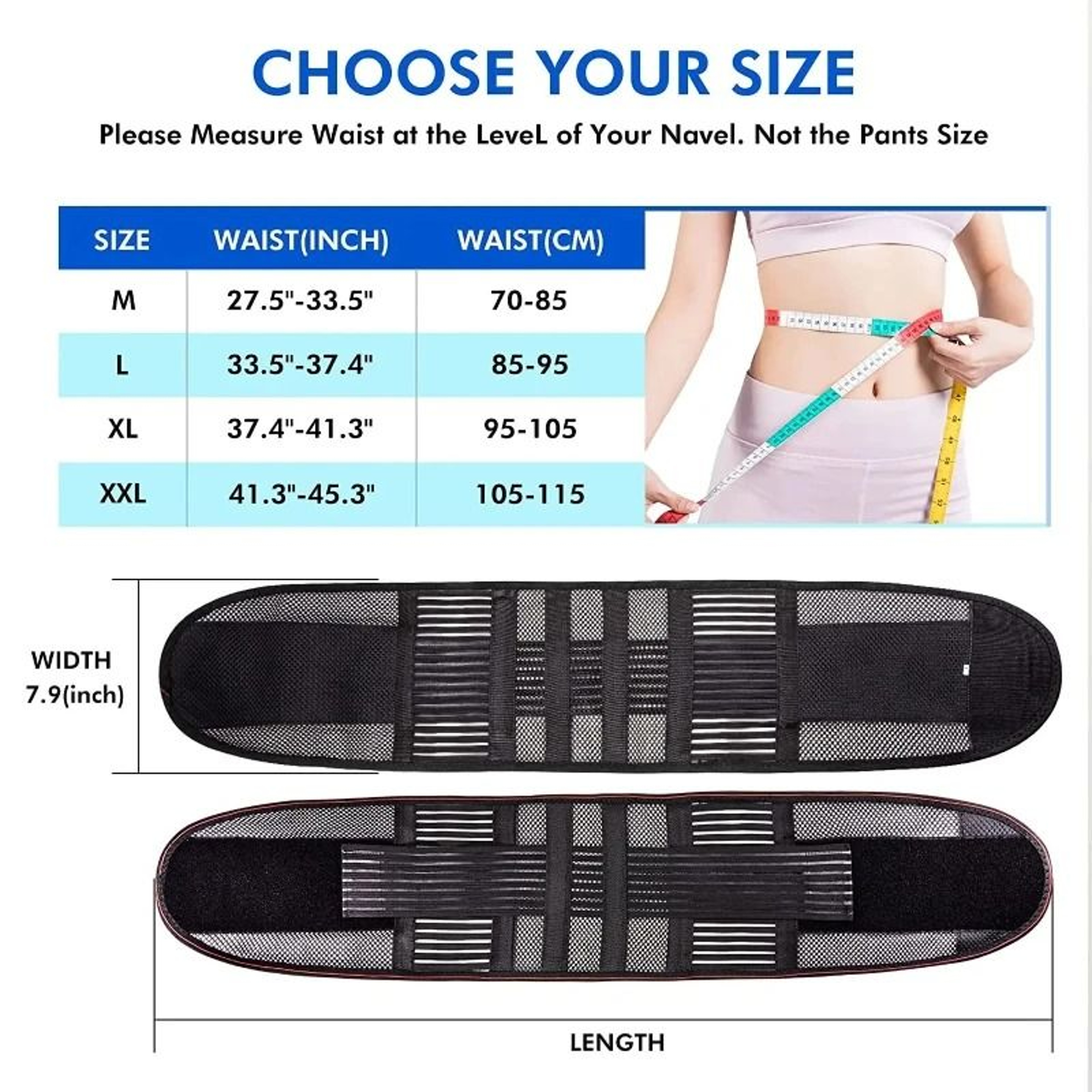 Adjustable Back Support Lumbar Belt With AntiSkid Mesh 3