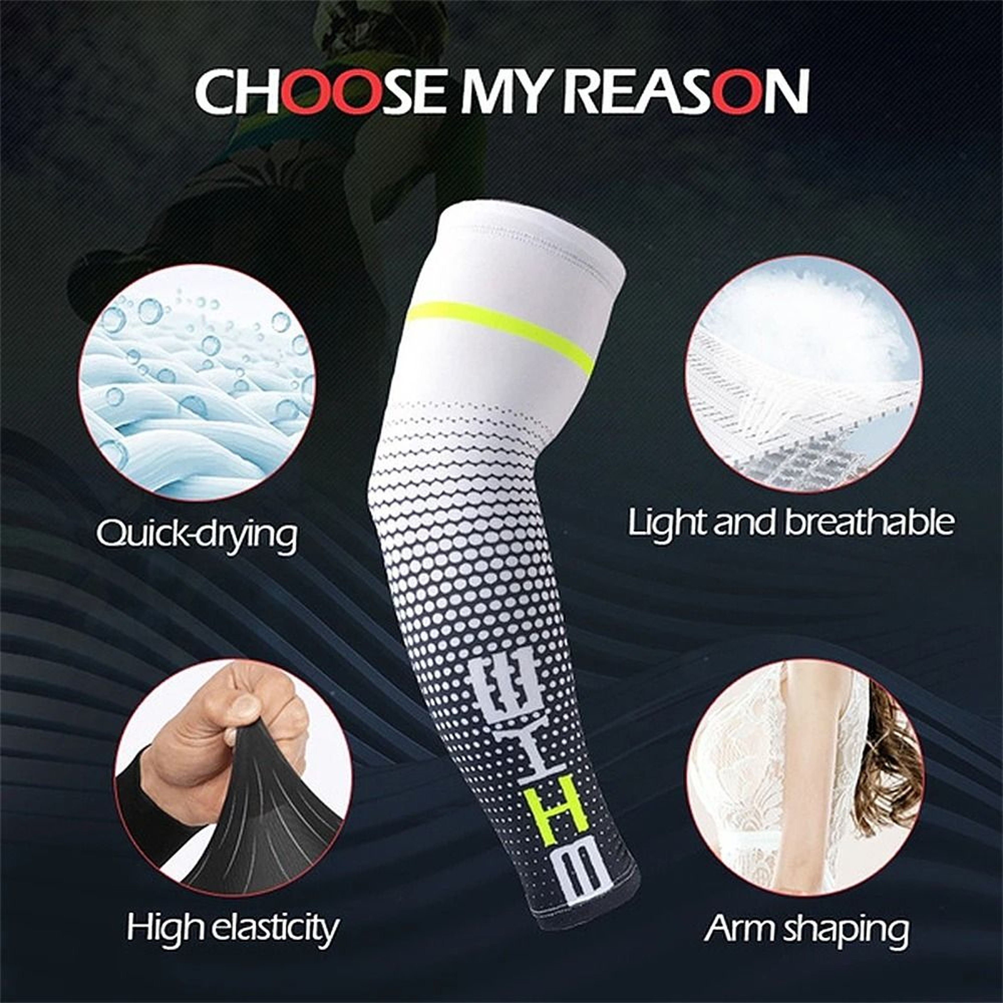 Unisex Cycling Running Sports Cooling Arm Sleeves 1 Pair 4