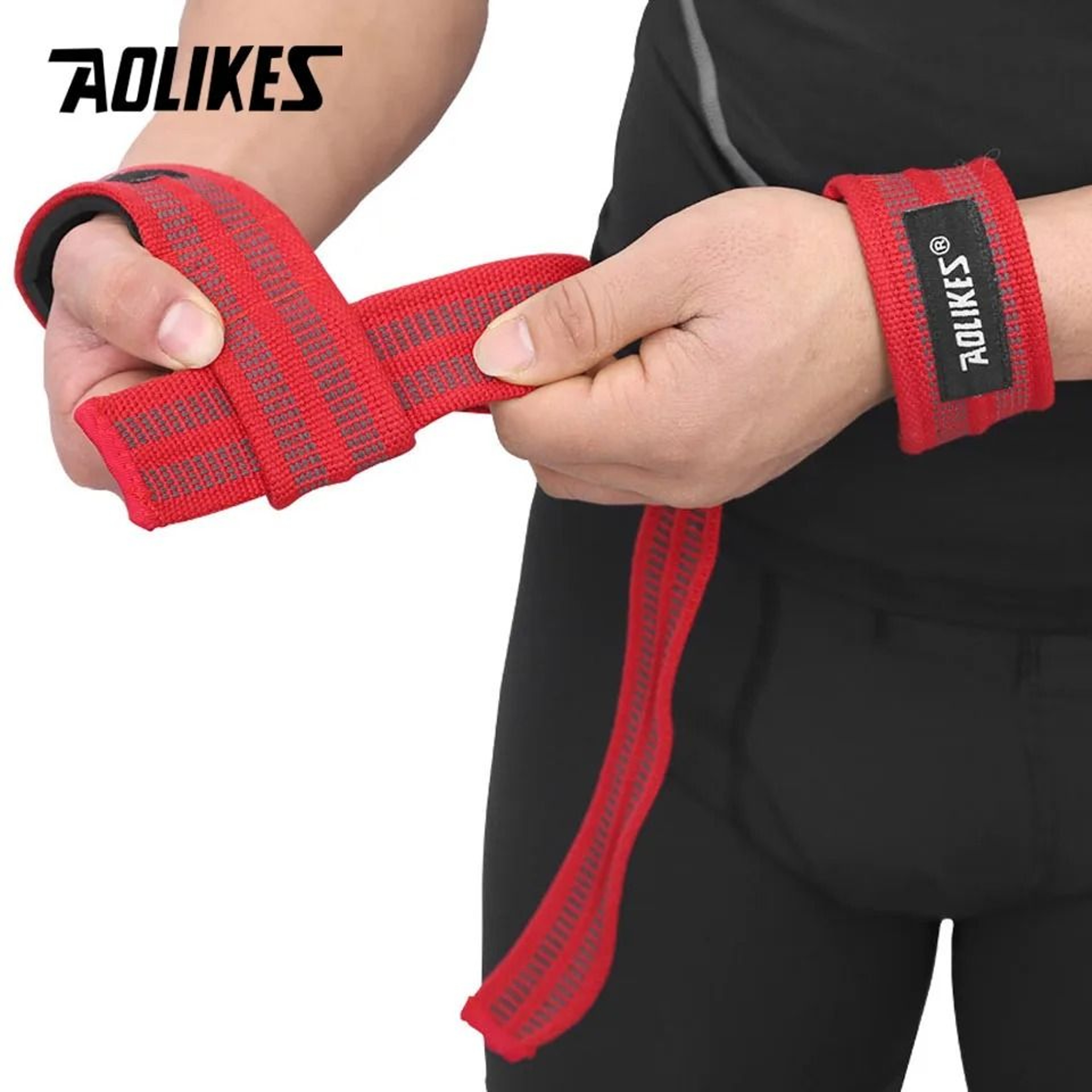 AOLIKES Professional NonSlip Weight Lifting Deadlift Straps With Neoprene Wrist Support Pads 4
