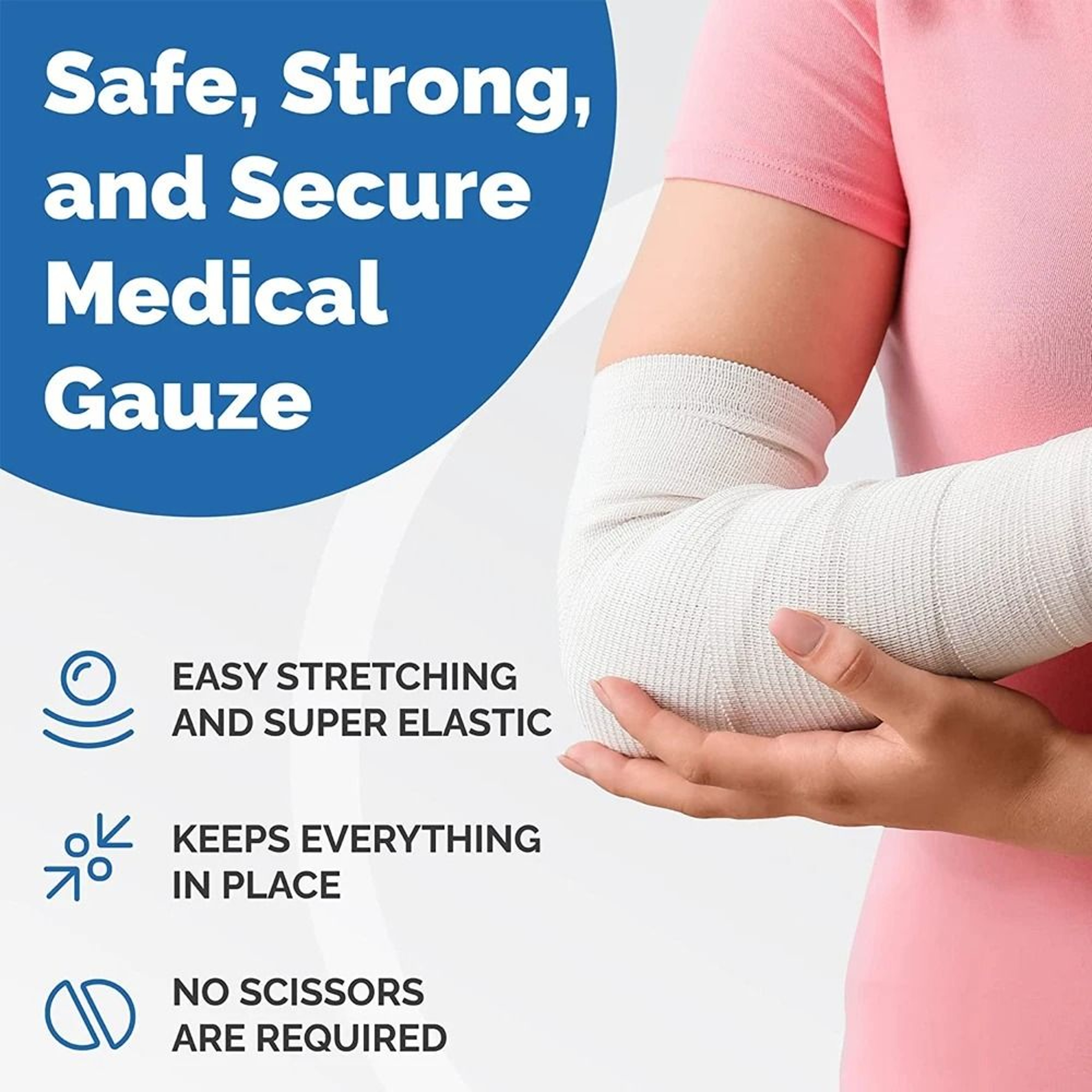 10 Rolls Gauze Bandage Roll With Tape For First Aid Wound Care 2