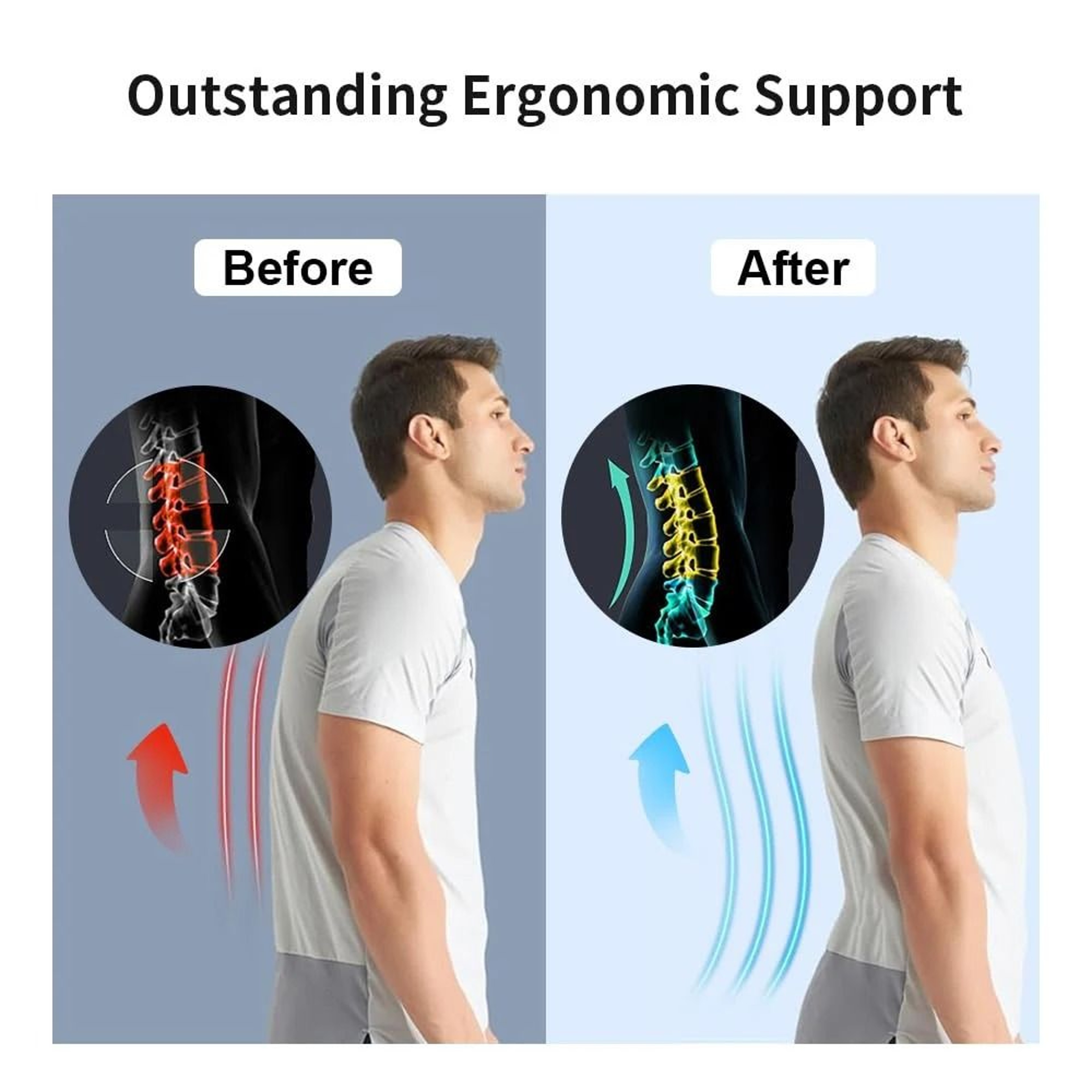 Ergonomic Lumbar Support Back Brace With Comfort Cushion Pad 2