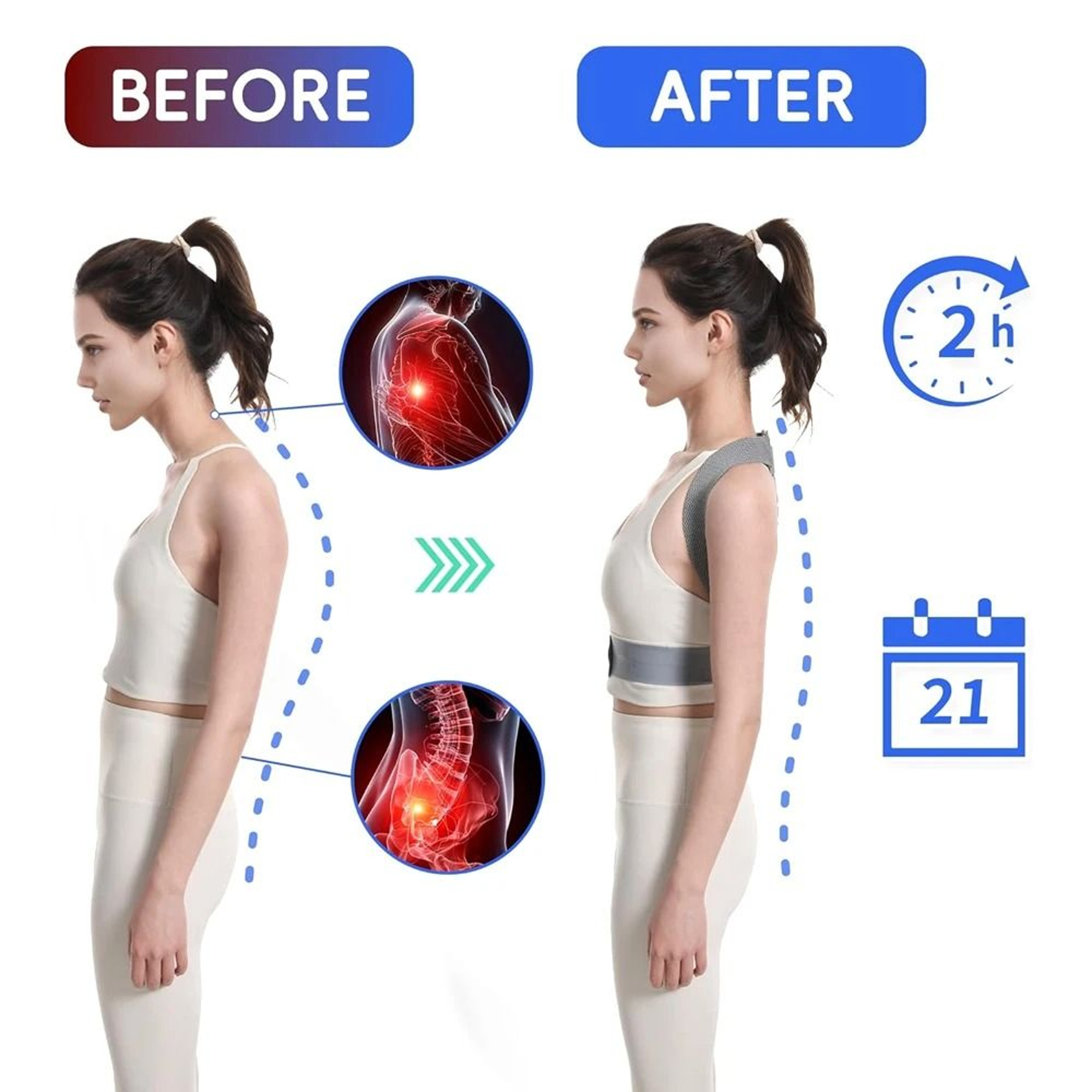 Premium Posture Corrector For Women  Men  Adjustable Upper Back  Shoulder Support 2