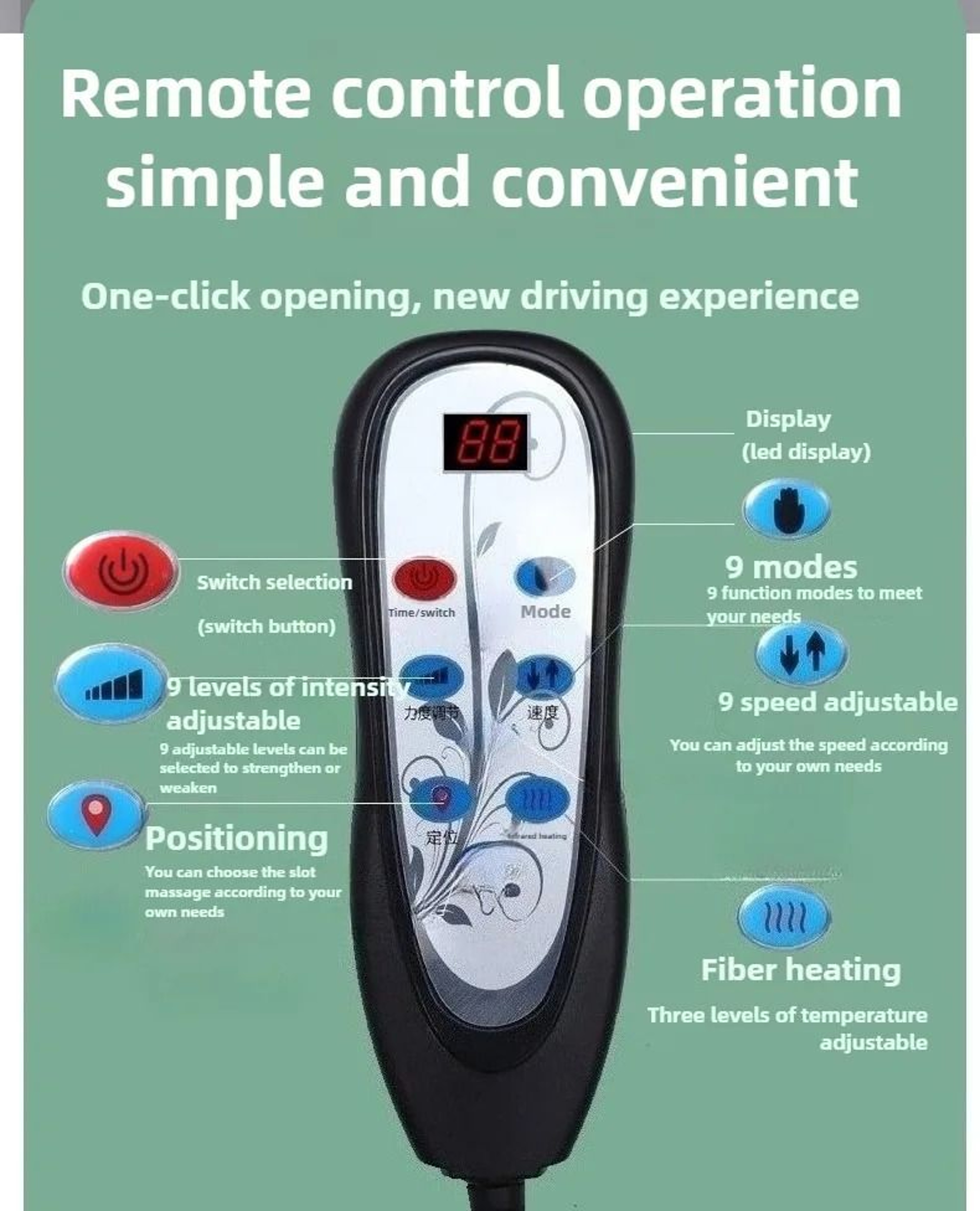 Professional Heated Lumbar Airbag Support  Massage Chair Cushion 5