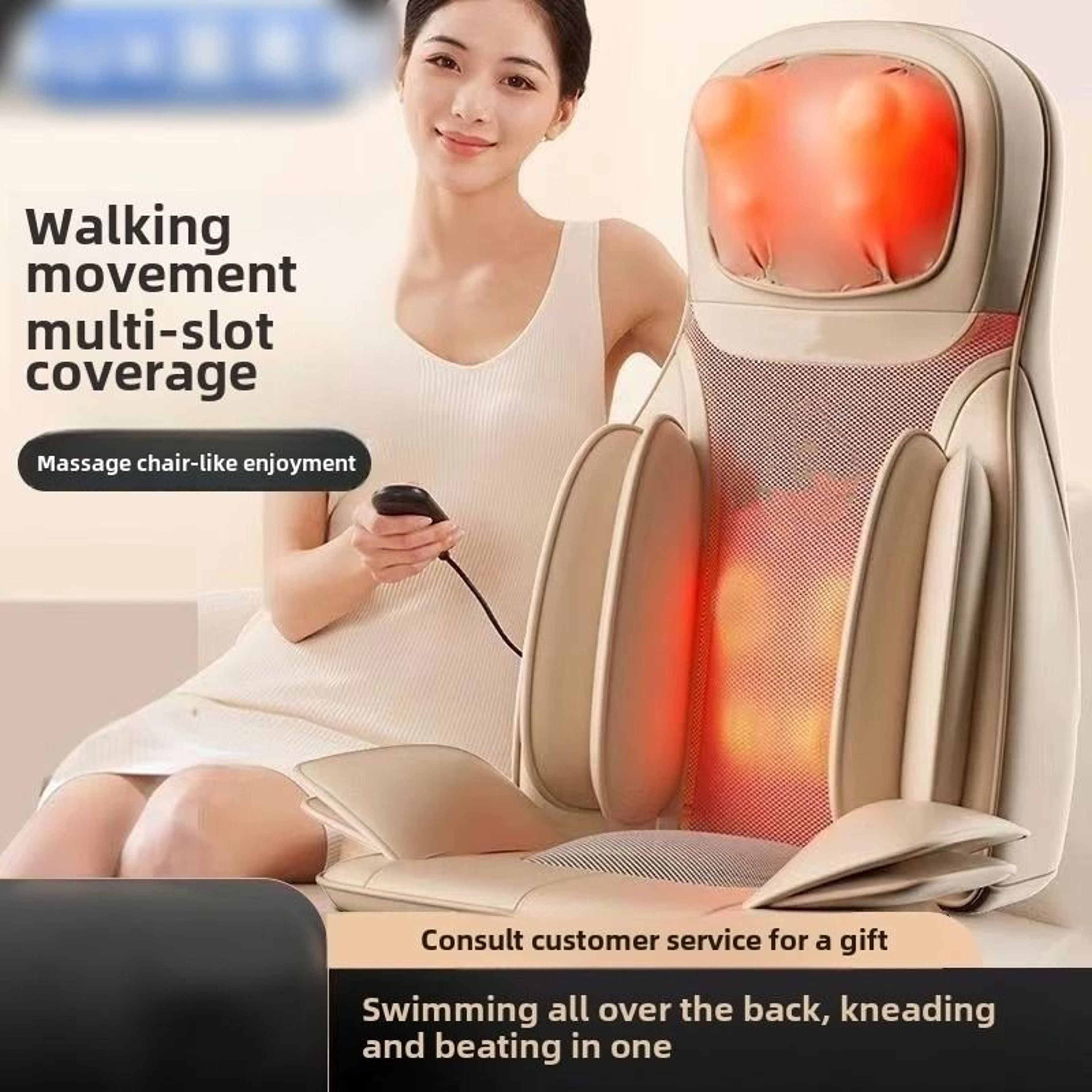 Professional 3D FullBody Shiatsu Massage Chair Pad  Heat Lumbar Support  Cervical Recovery 6