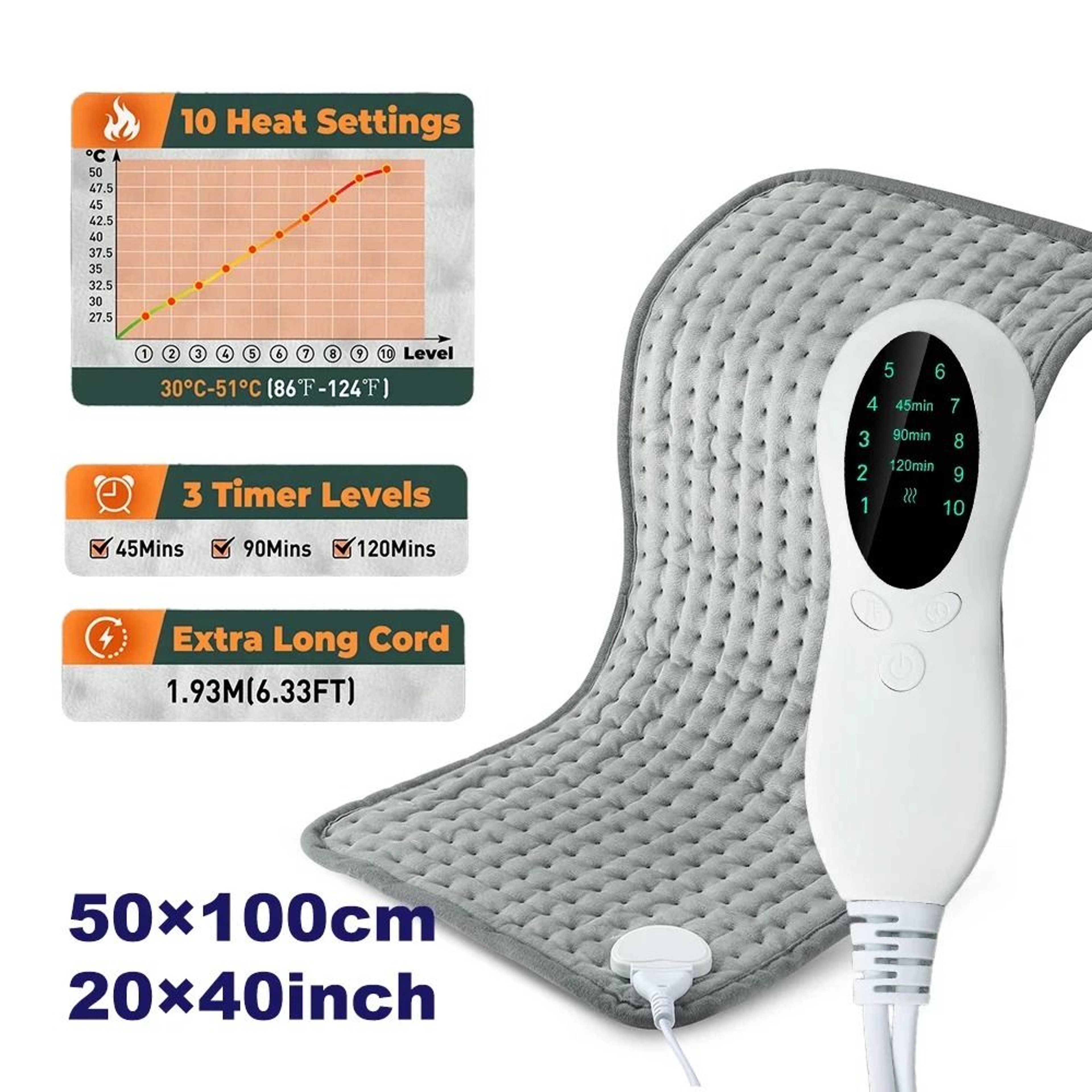 Electric Heating Pad Blanket For Office Home  Travel 8