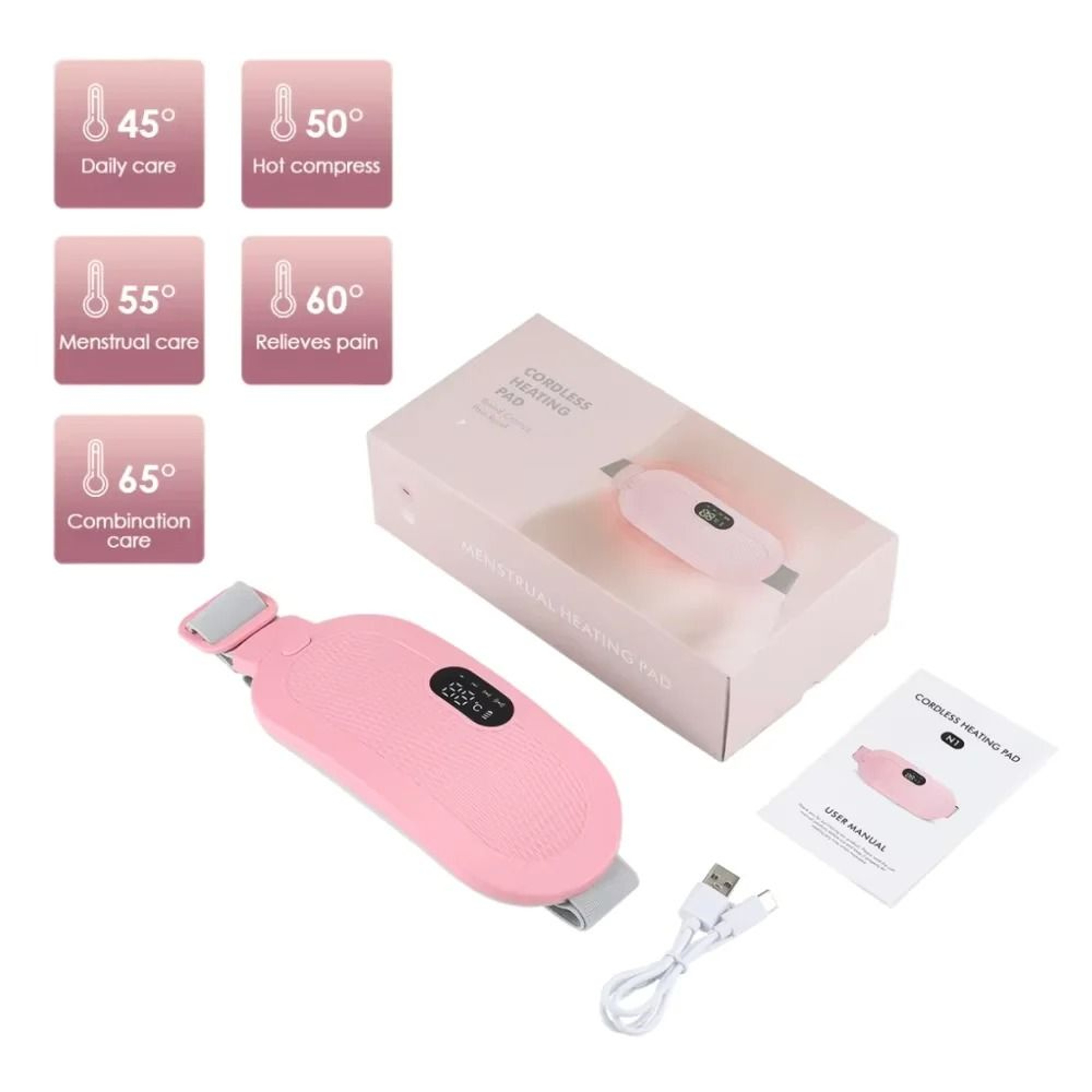 USB Menstrual Electric Heating Pad  Abdominal Vibration Massager 10