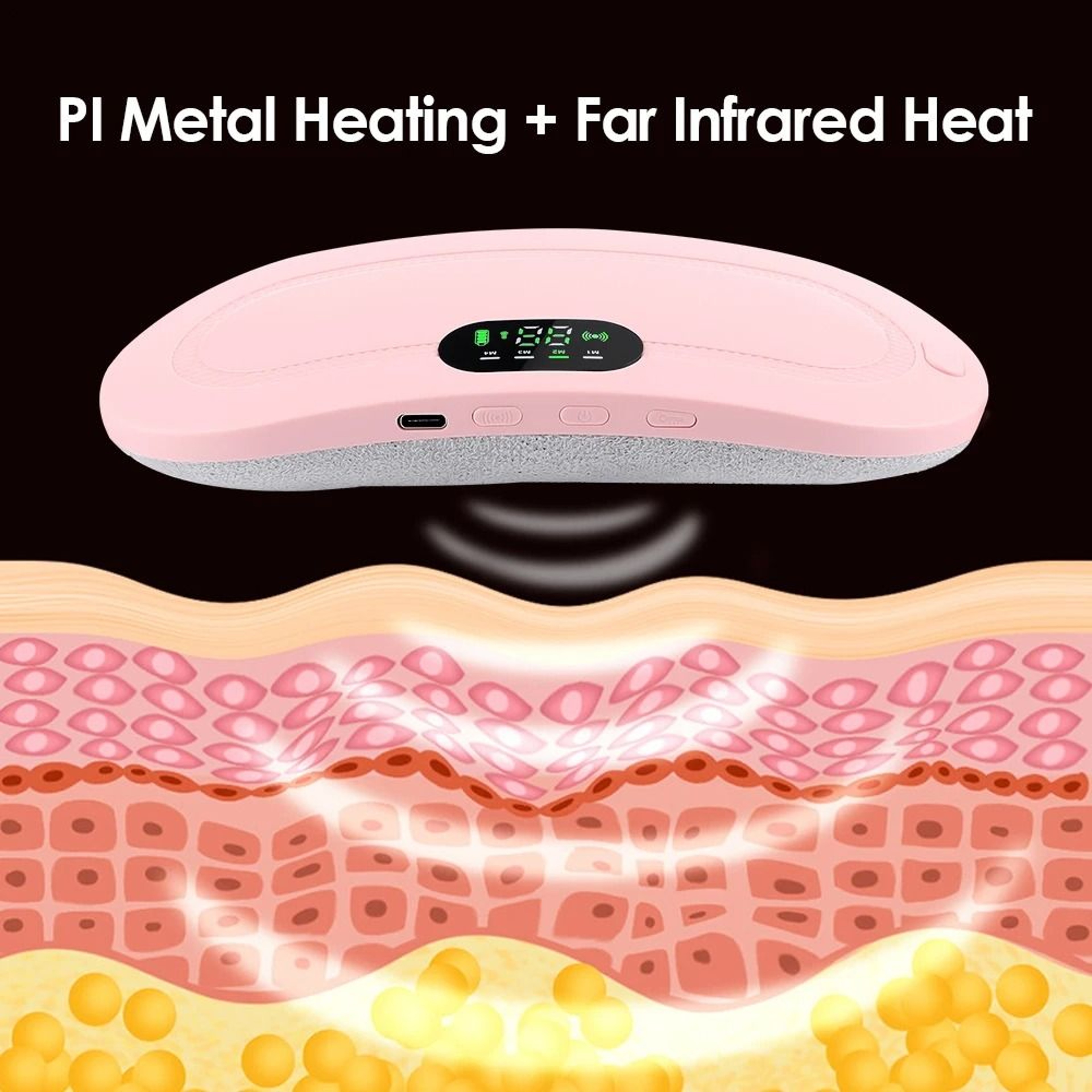 USB Menstrual Electric Heating Pad  Abdominal Vibration Massager 3