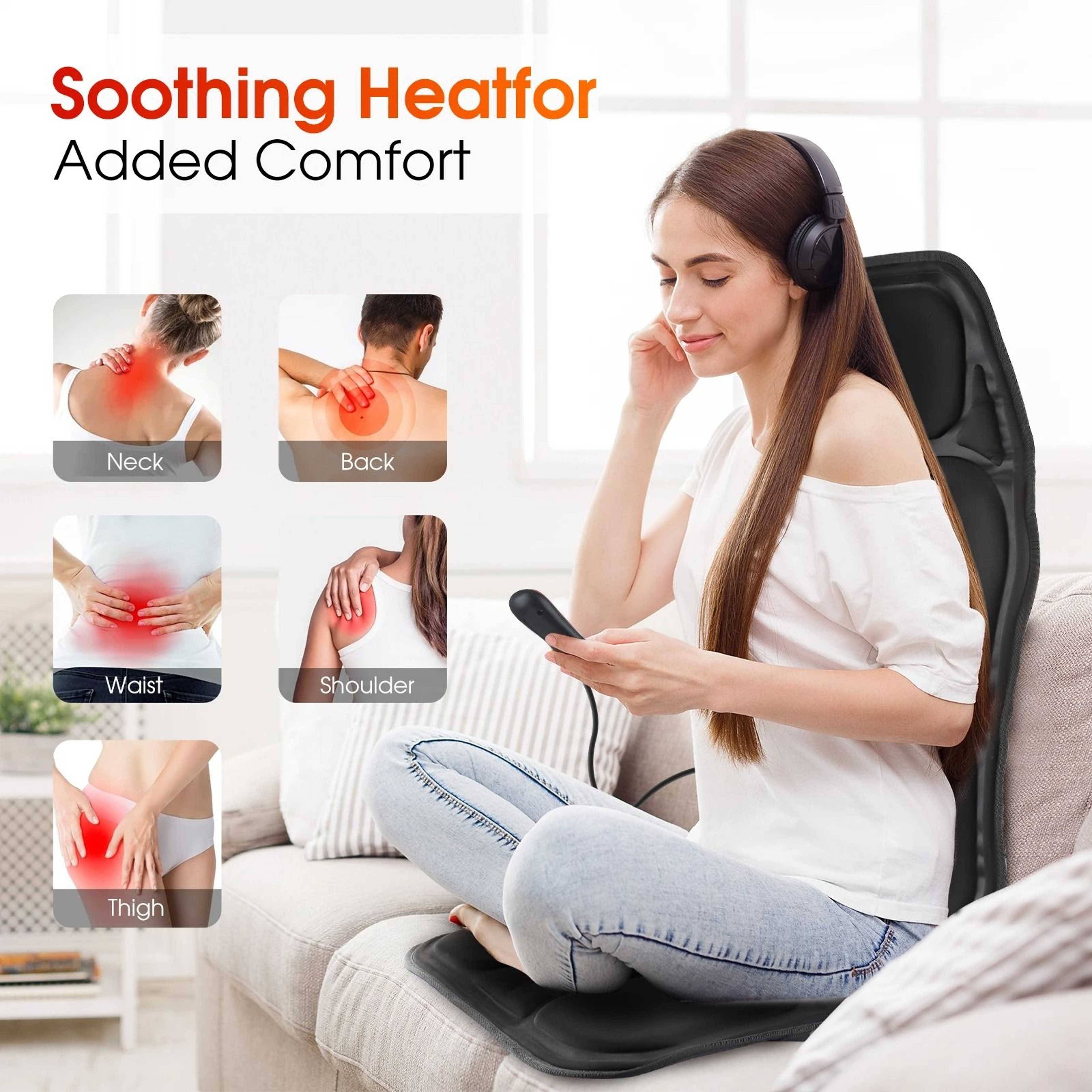 Electric Heating  Vibrating Massage Seat Cushion  Mattress 5