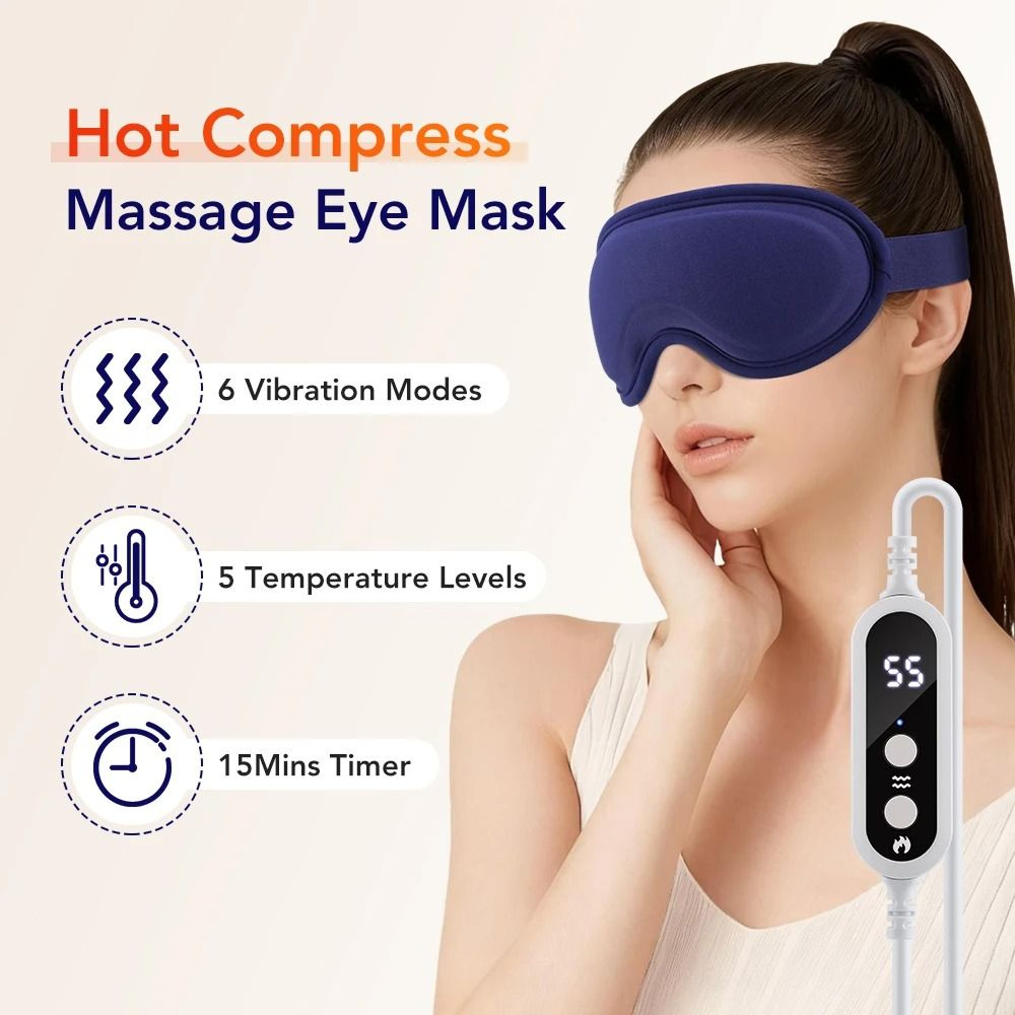 USB Heated  Vibrating Eye Massager Sleep Mask 1