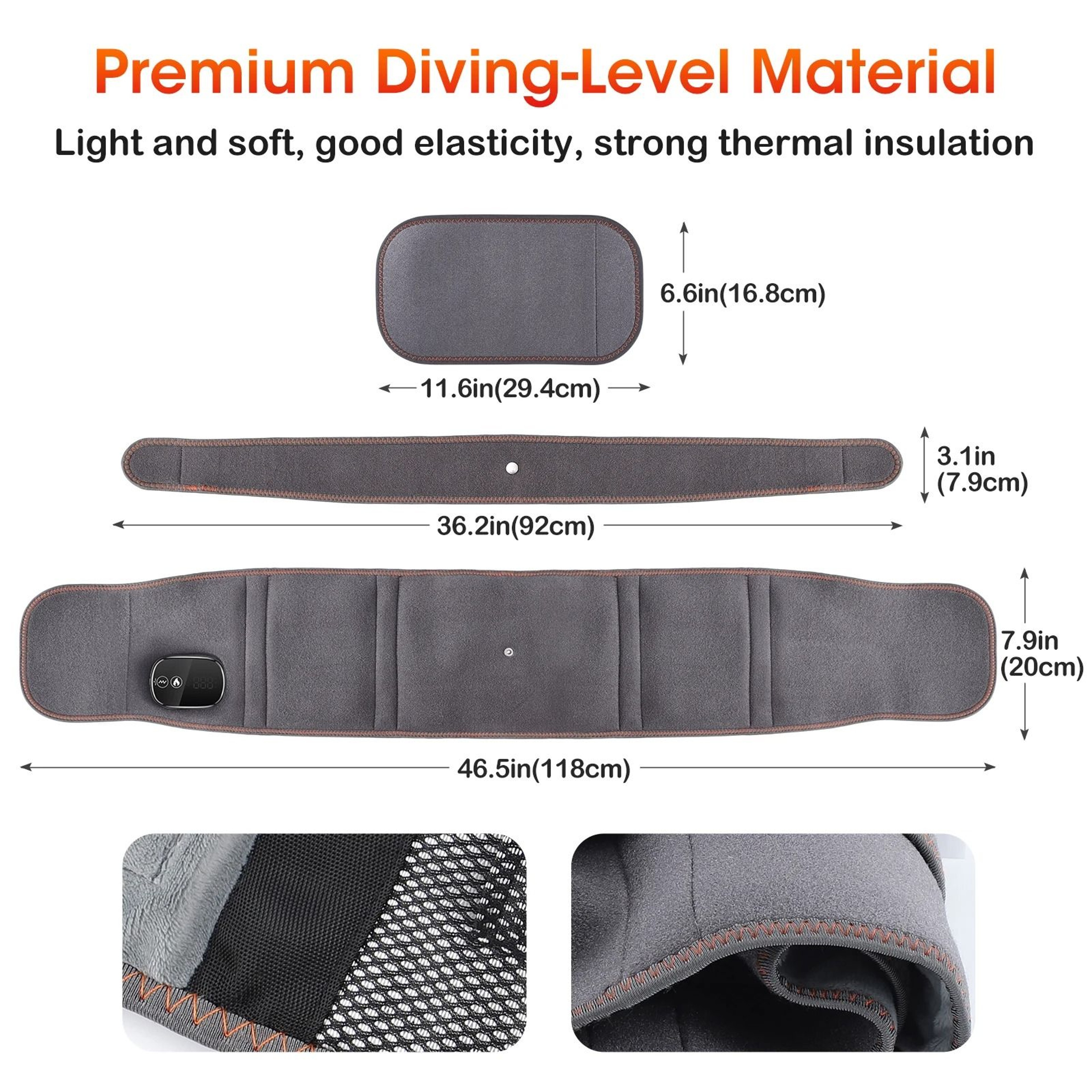 Electric Infrared Heated Waist  Lumbar Support Massage Belt 5