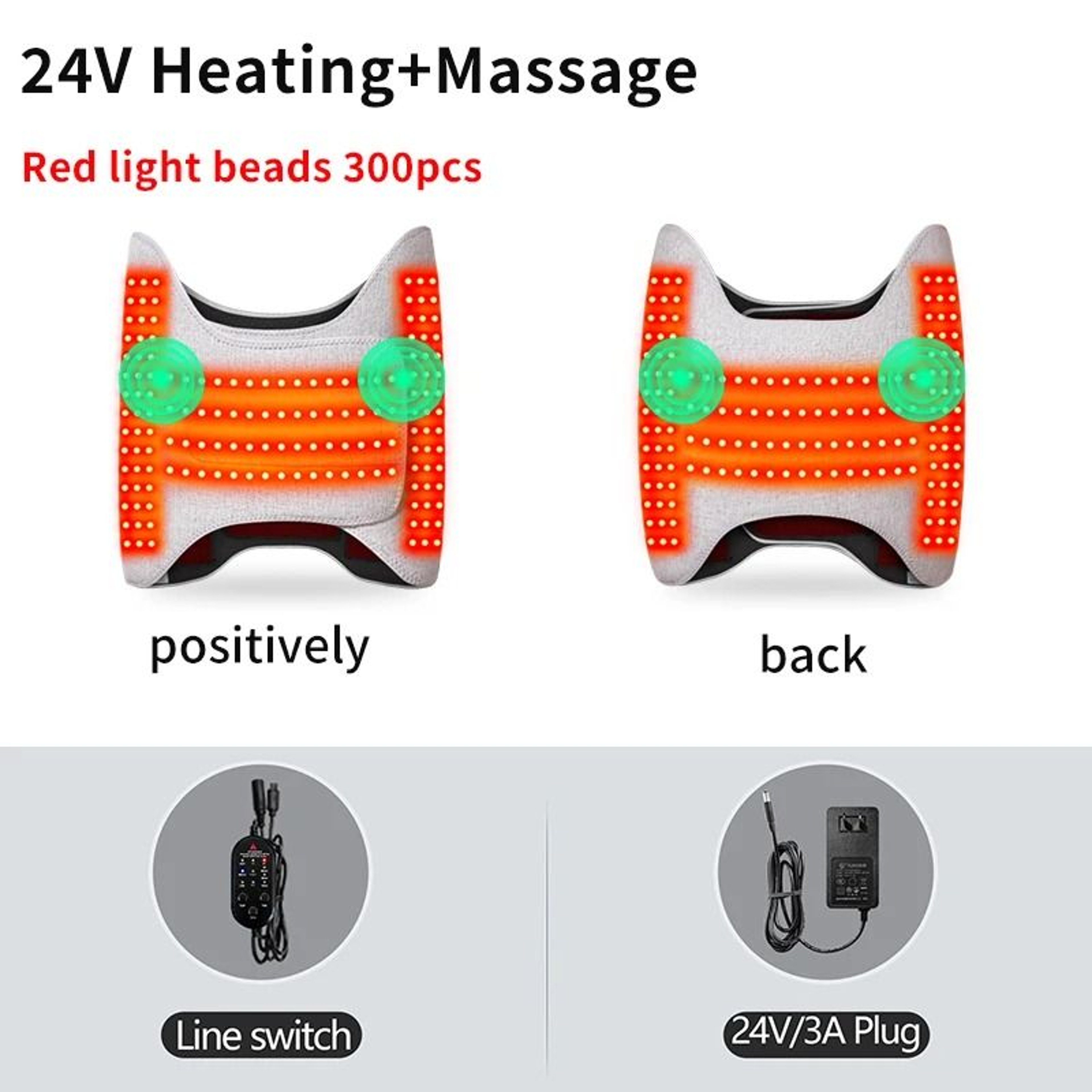 Red Light Heating Waist  Lumbar Support Massage Belt 7