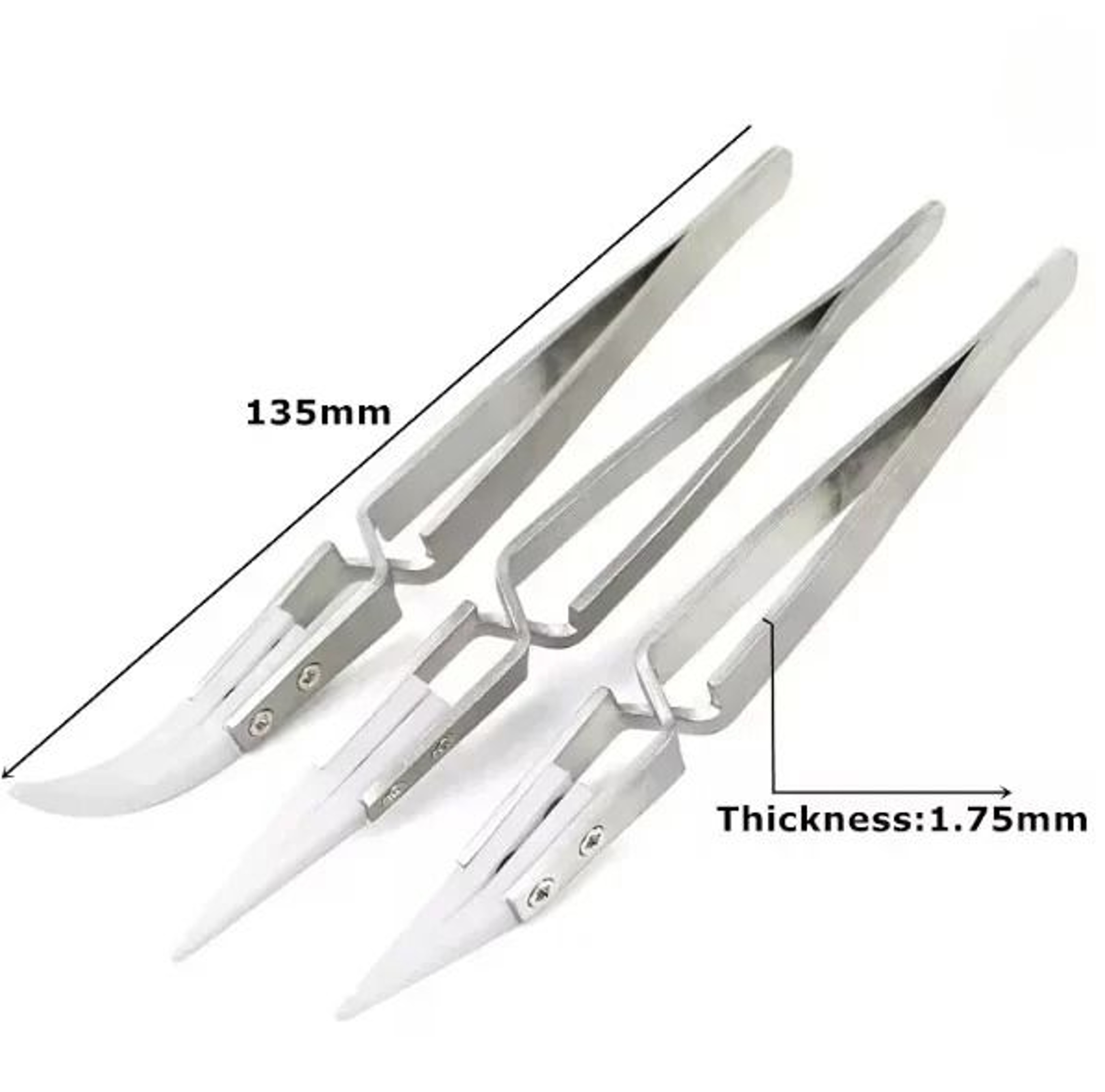 13Pcs Ceramic Tip Labor Saving Electronic Soldering Tweezers Anti Static 6