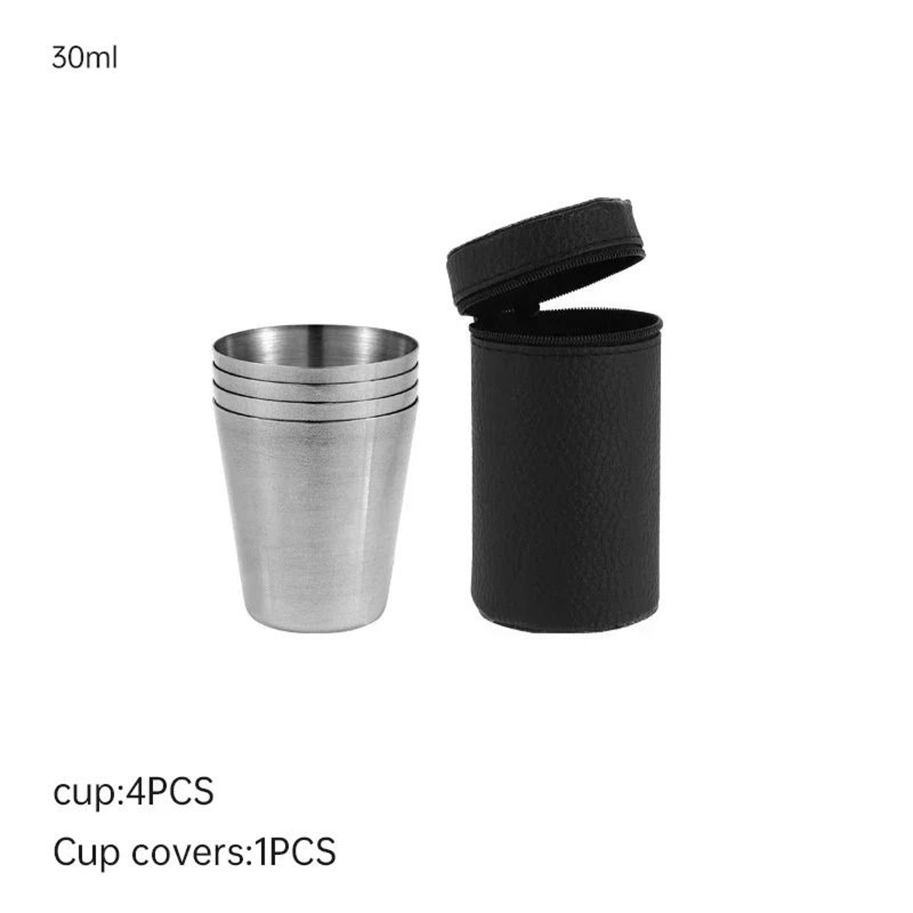 4Pcs Outdoor Travel Stainless Steel Cups Mini Glasses With Case 7