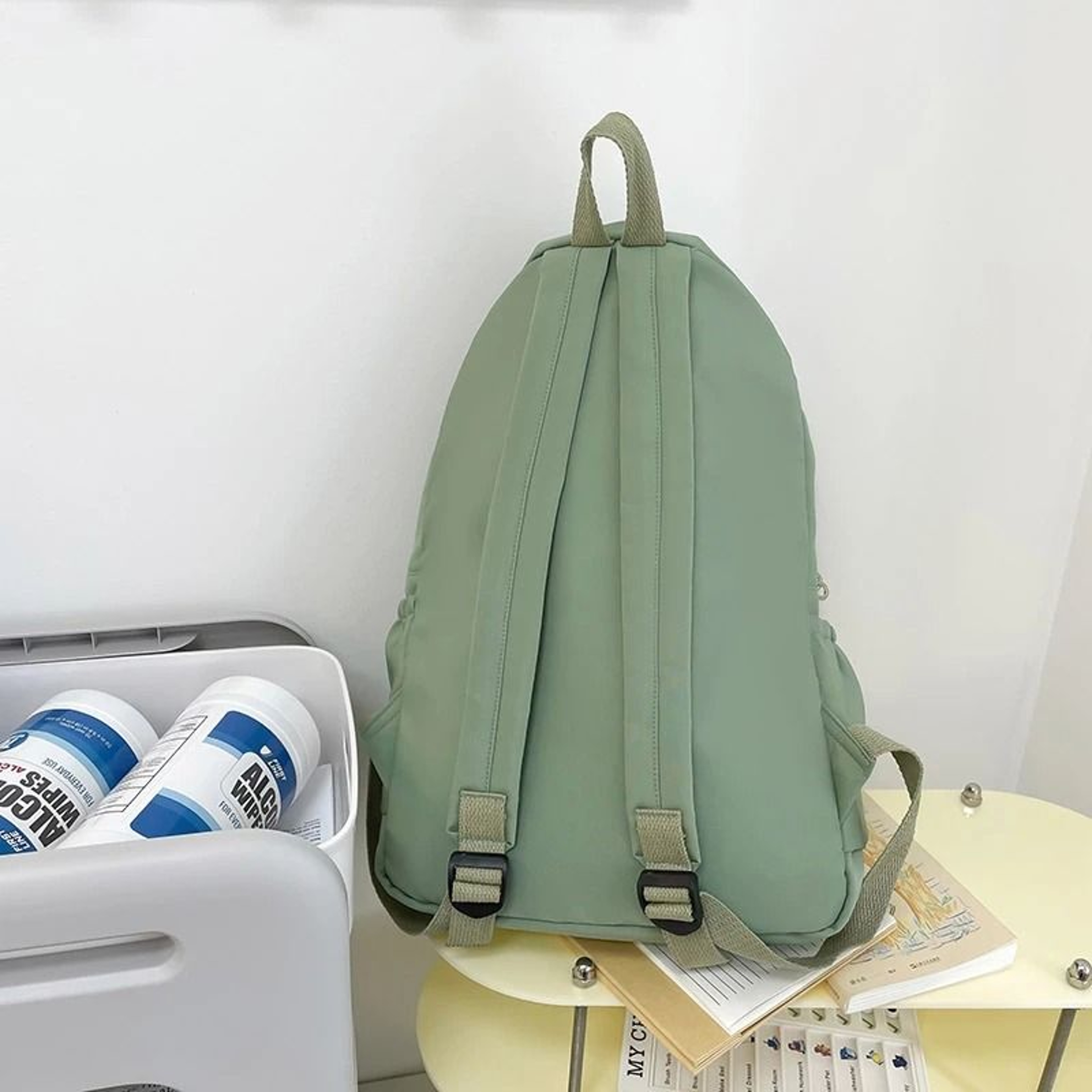 Simple Solid Color Casual Lightweight Backpack For School  Travel 4