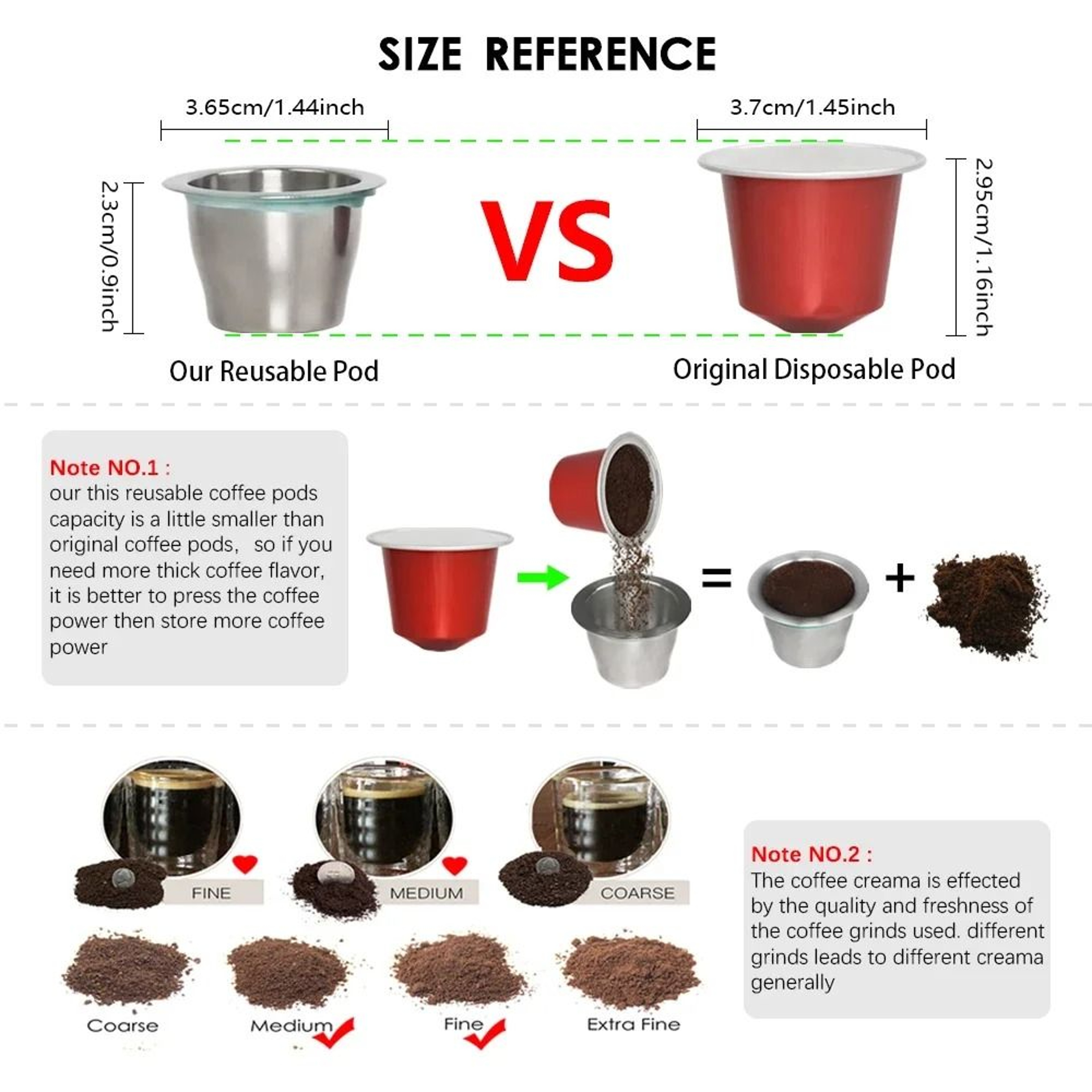 Stainless Steel Refillable Coffee Capsules  Foil Seal Lids Compatible With Nespresso 5