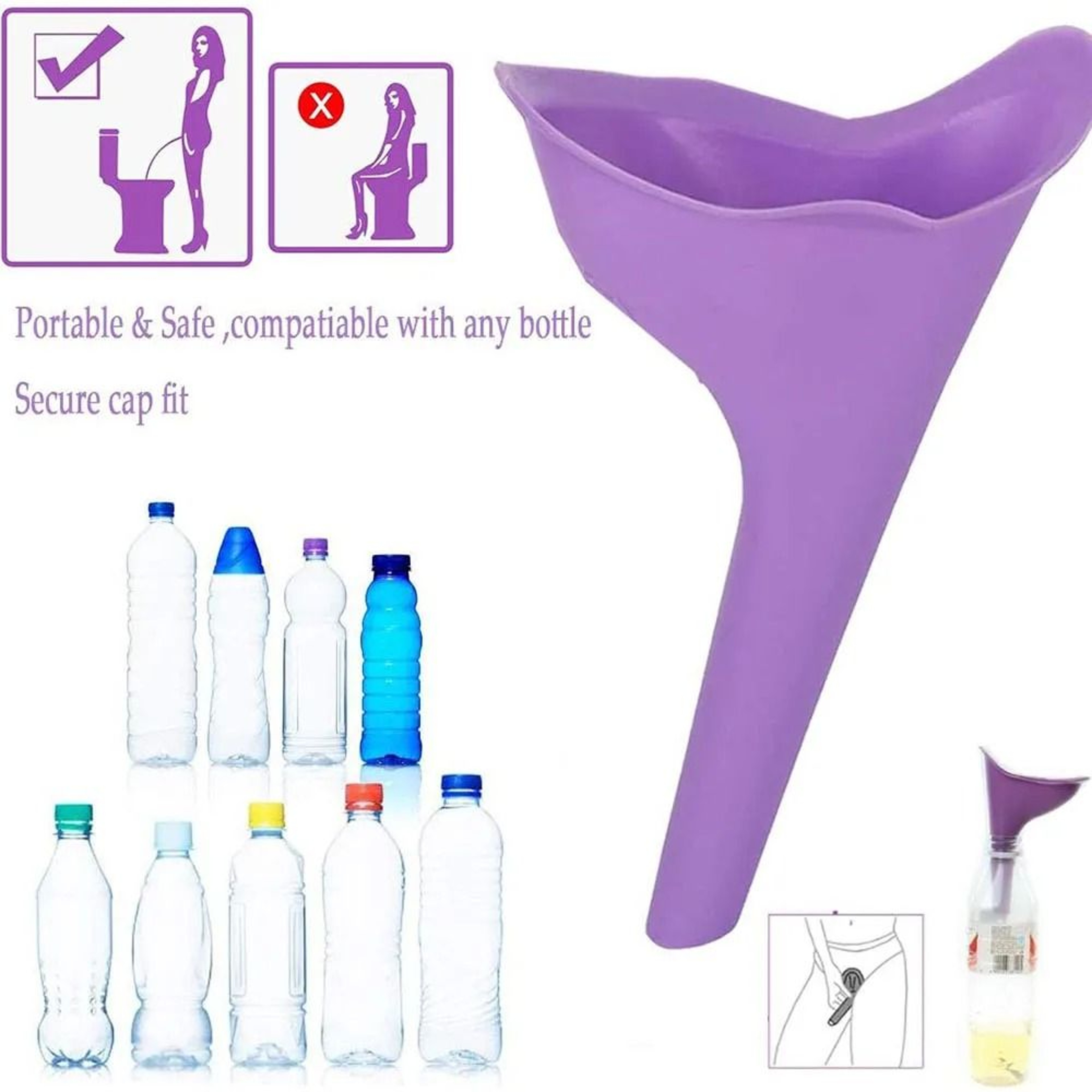 Portable Female Urinal For Women  Reusable Pee Funnel With Storage Box For Travel  Hiking 2