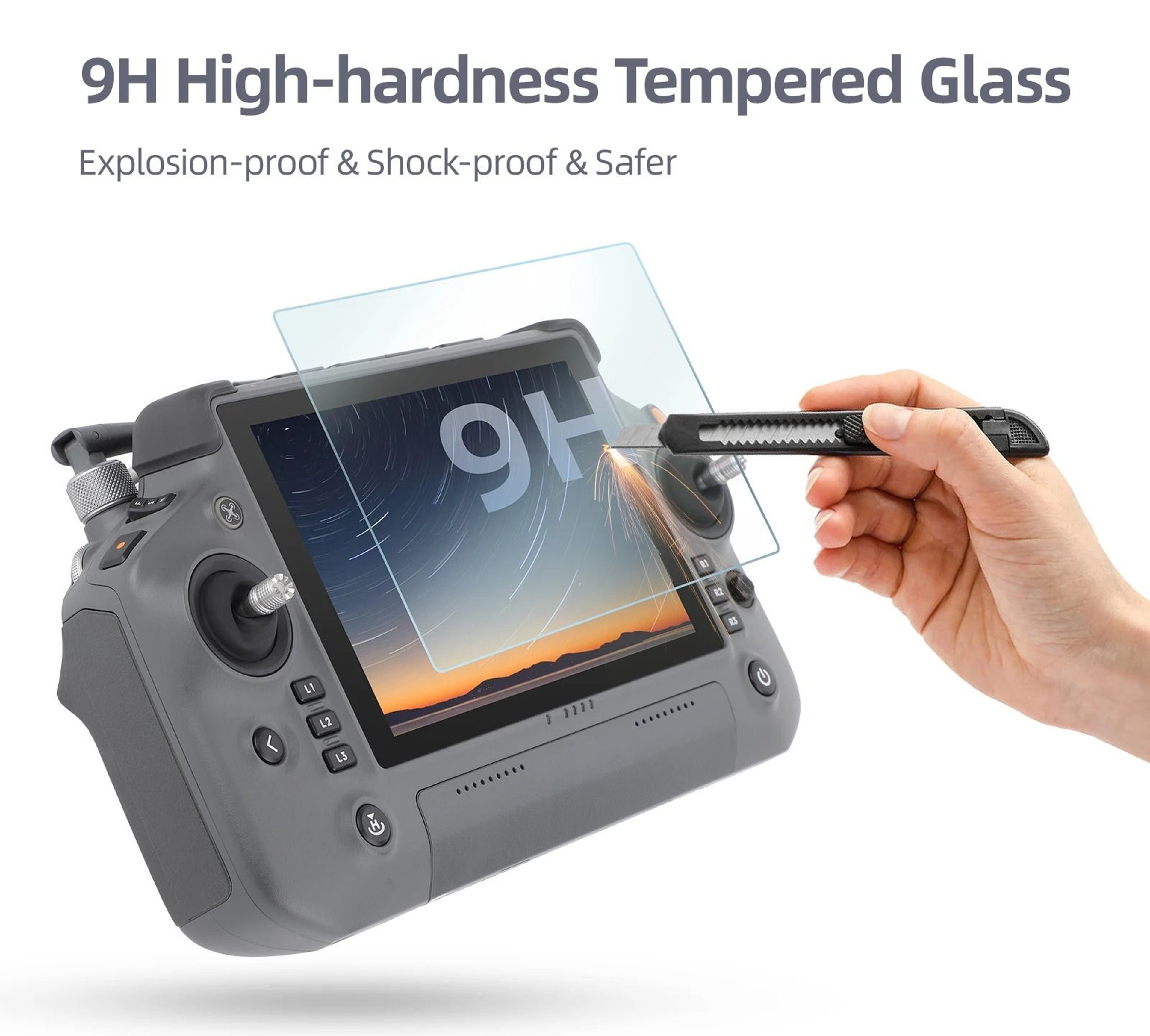 2Pack Tempered Glass Screen Protector Film For DJI RC Plus Remote Control 3