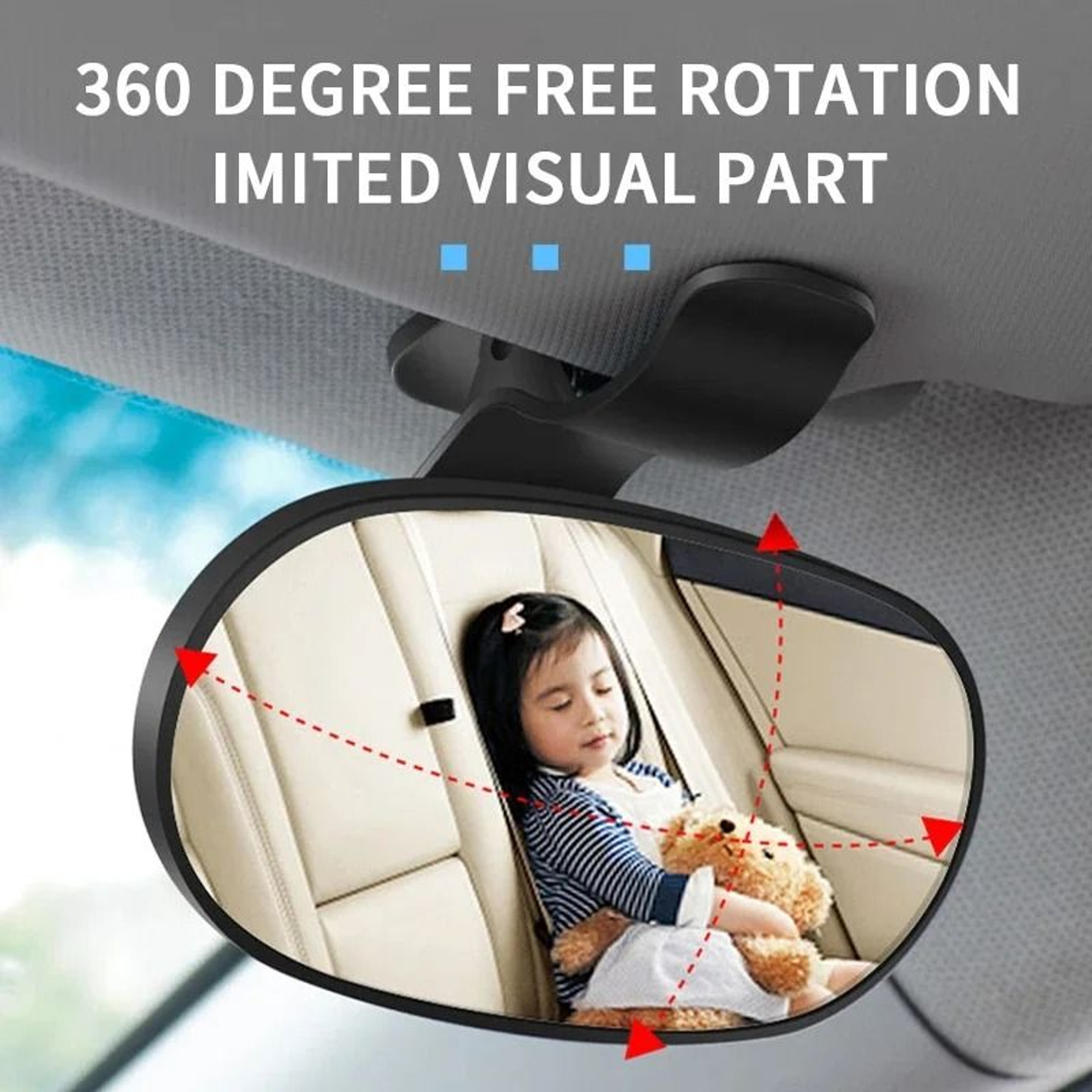 360Degree Rotatable Car Baby Observation And Auxiliary Mirror 3