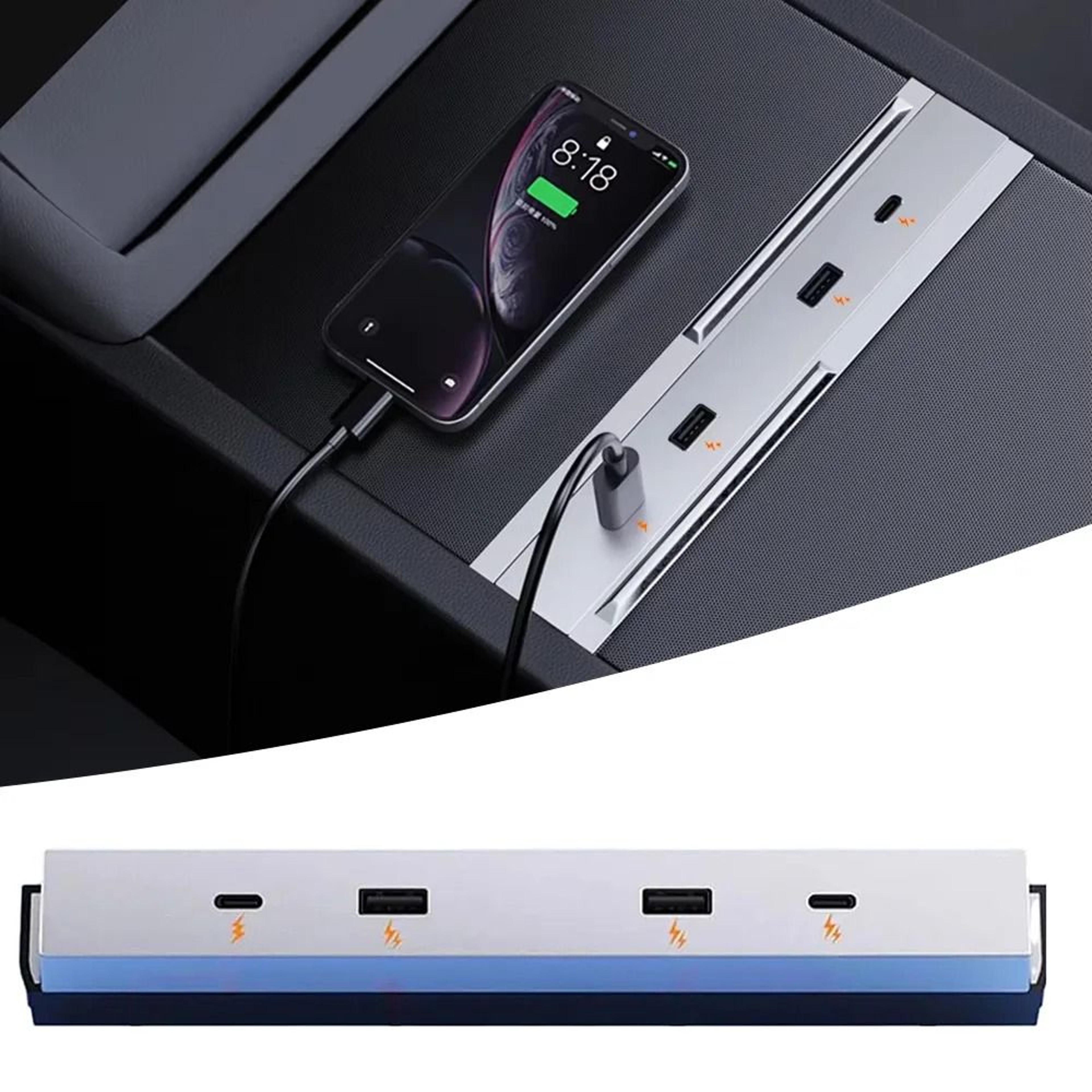 Fast Charging USB Hub Expansion Dock For Tesla Model 3 And Y 0