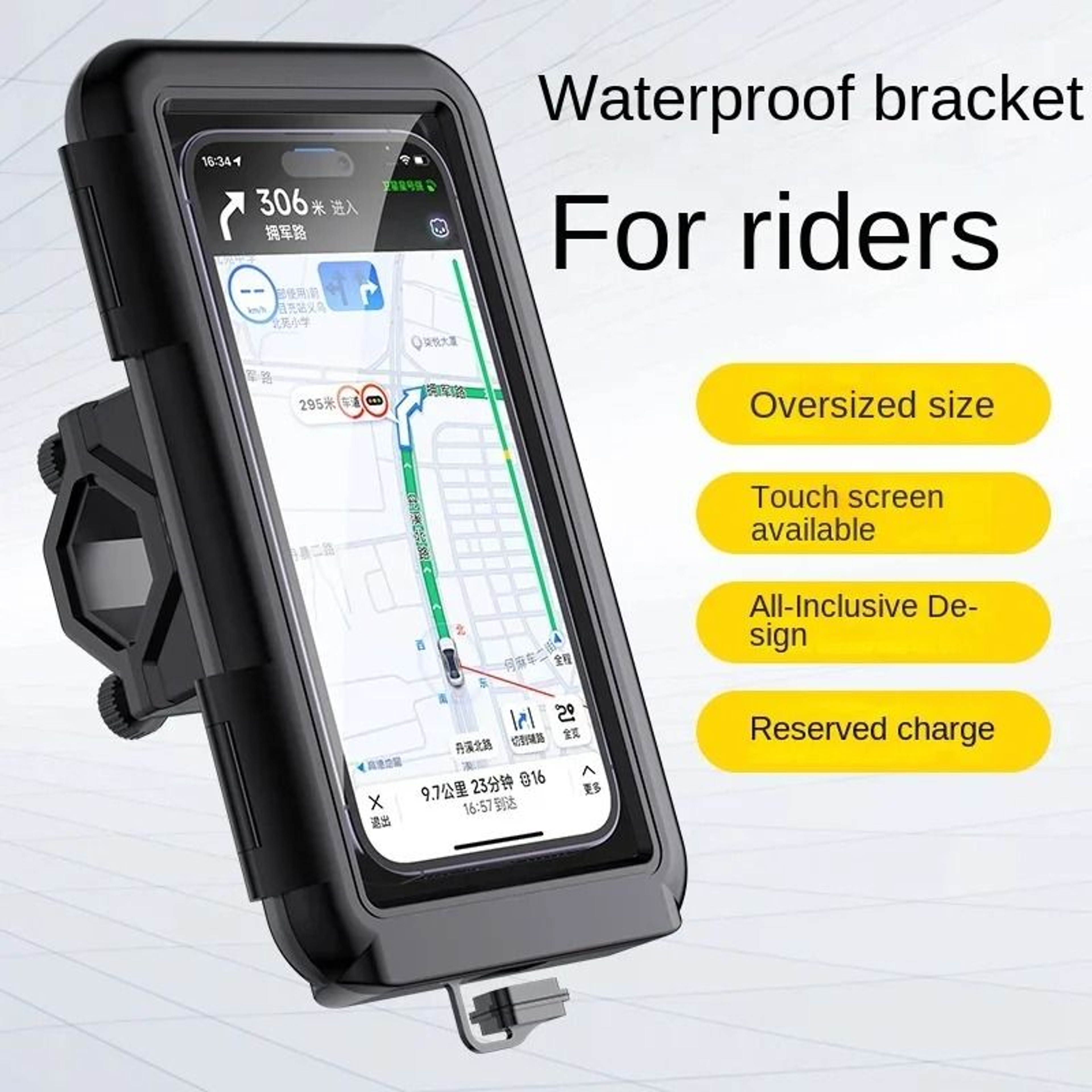 Waterproof Motorcycle And Bicycle Handlebar Phone Mount Bag 0