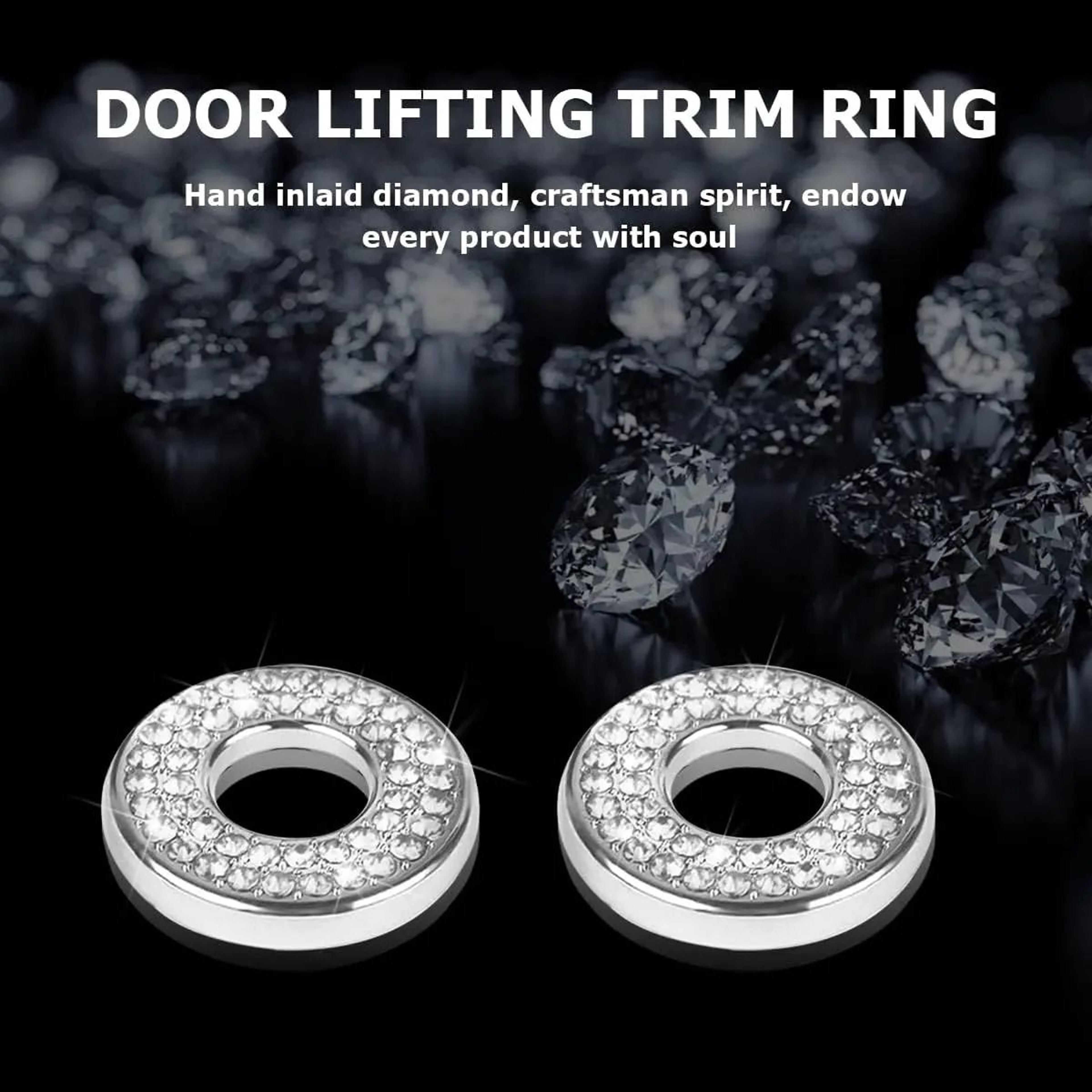 4Pcs Crystal Rhinestone Car Door Lock Cover Stickers 1
