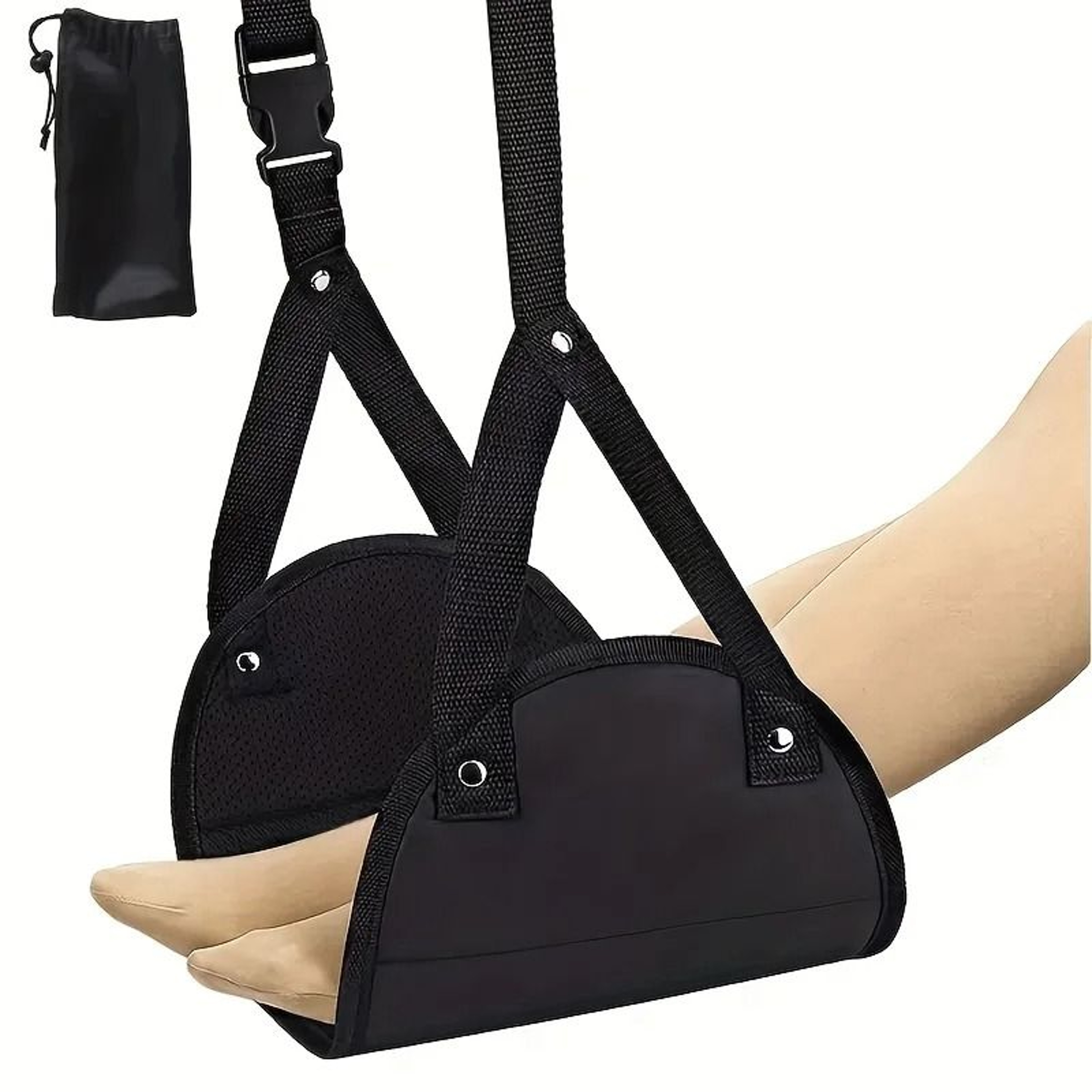 Adjustable Memory Foam Travel Footrest For Airplanes 1