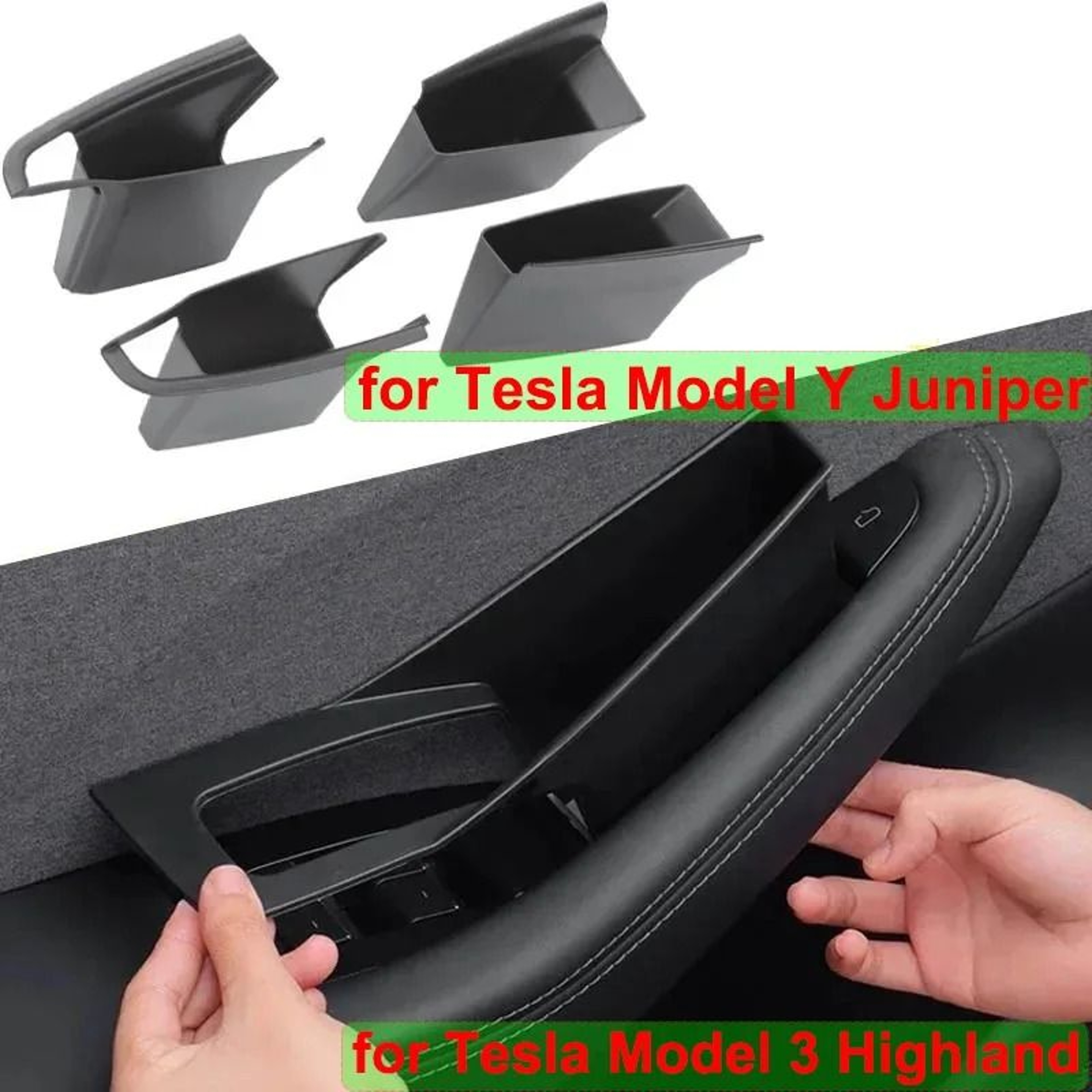 Car Door Handle Storage Box Organizer Tray For Tesla Model 3 And Model Y 1